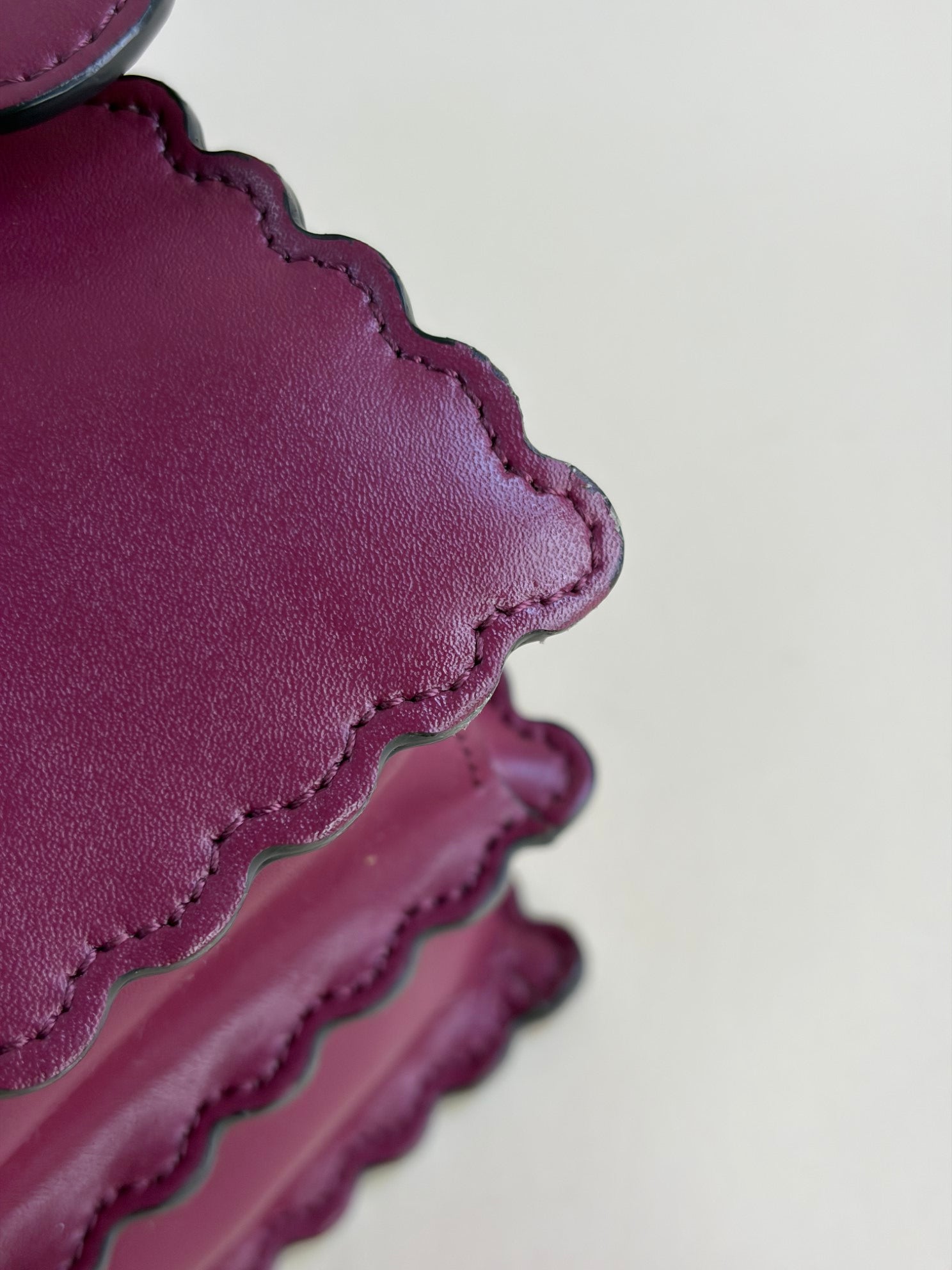 Fendi scalloped studded large black cherry Kan I shoulder bag