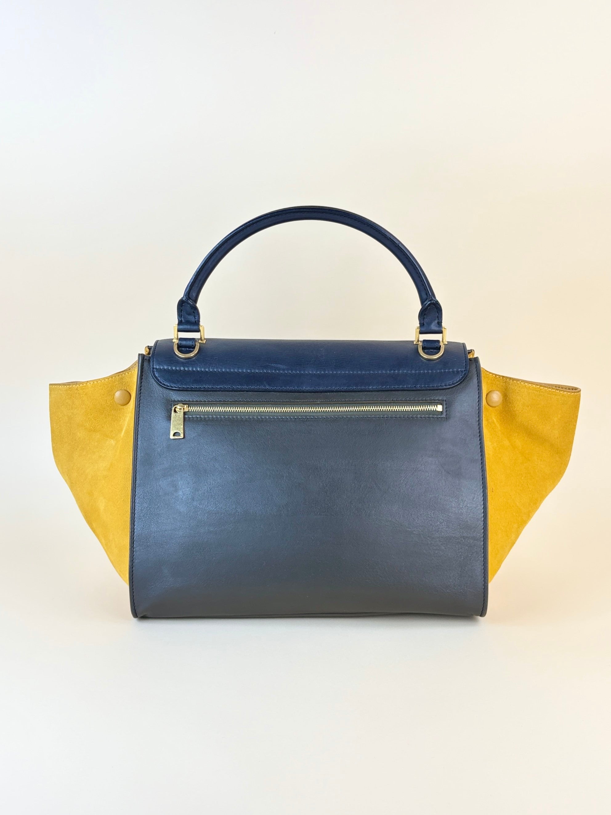 Celine calfskin and suede Tricolor Trapeze small
