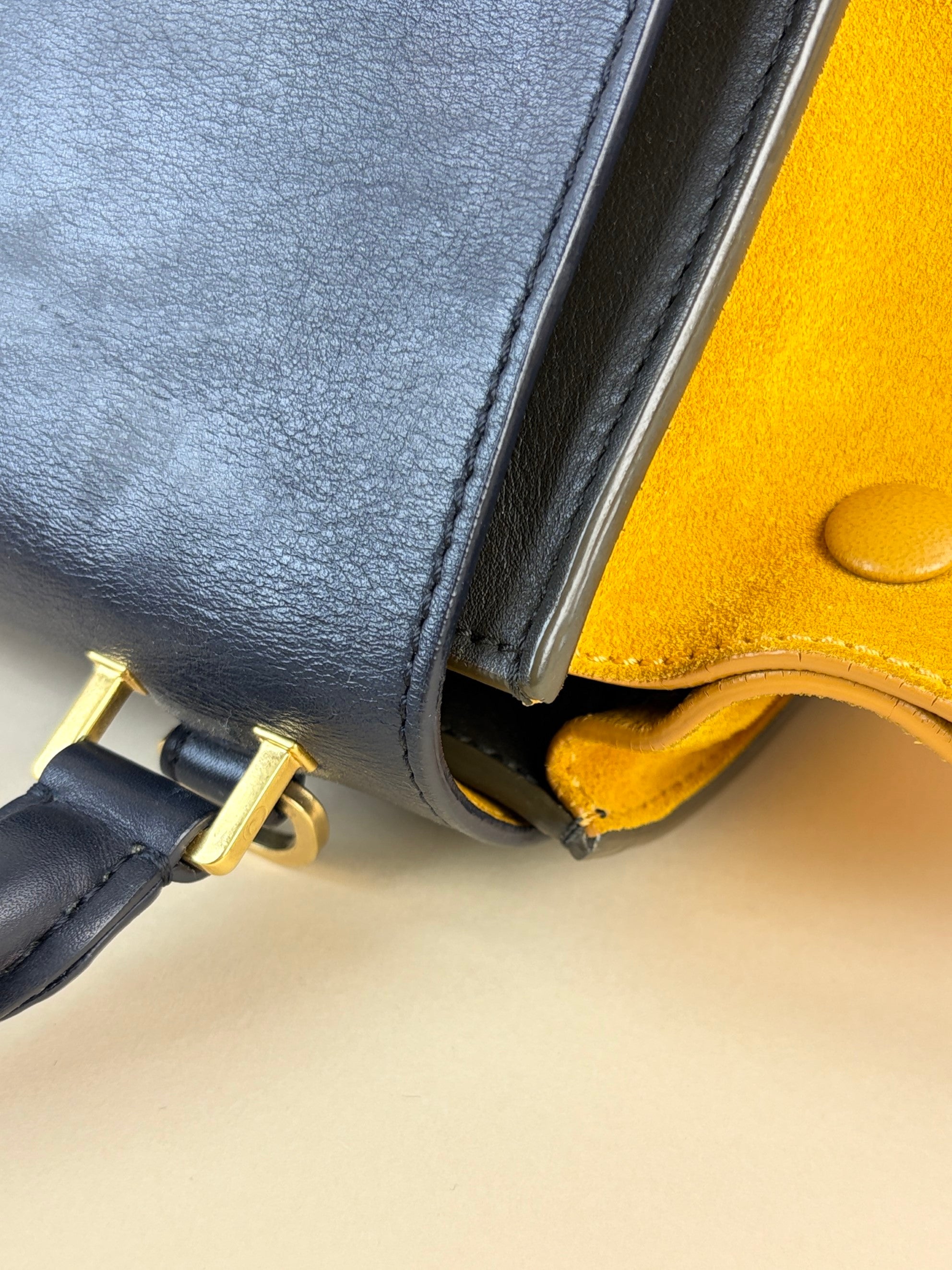 Celine calfskin and suede Tricolor Trapeze small
