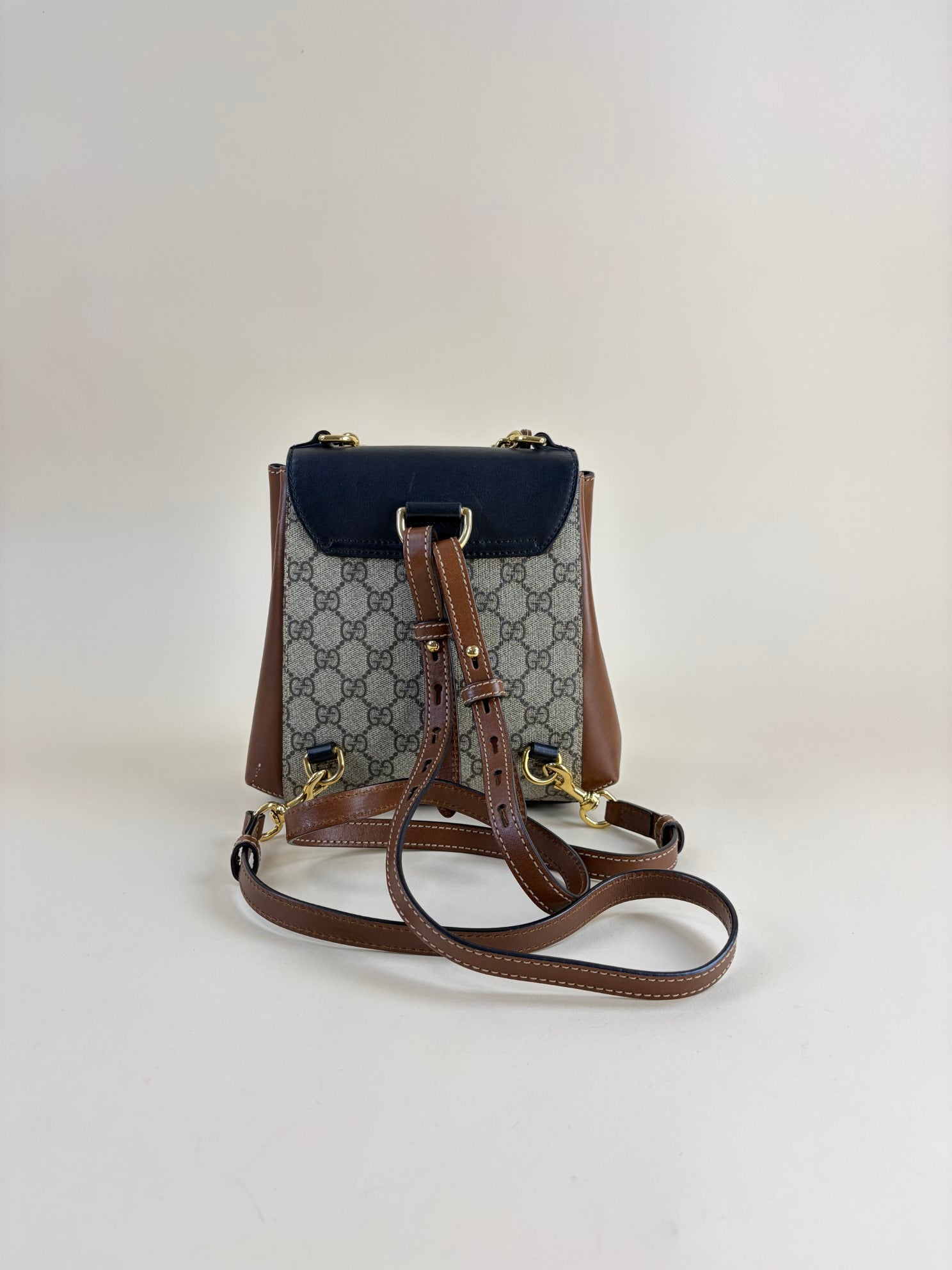 GUCCI monogram calfskin rp gg supreme padlock backpack