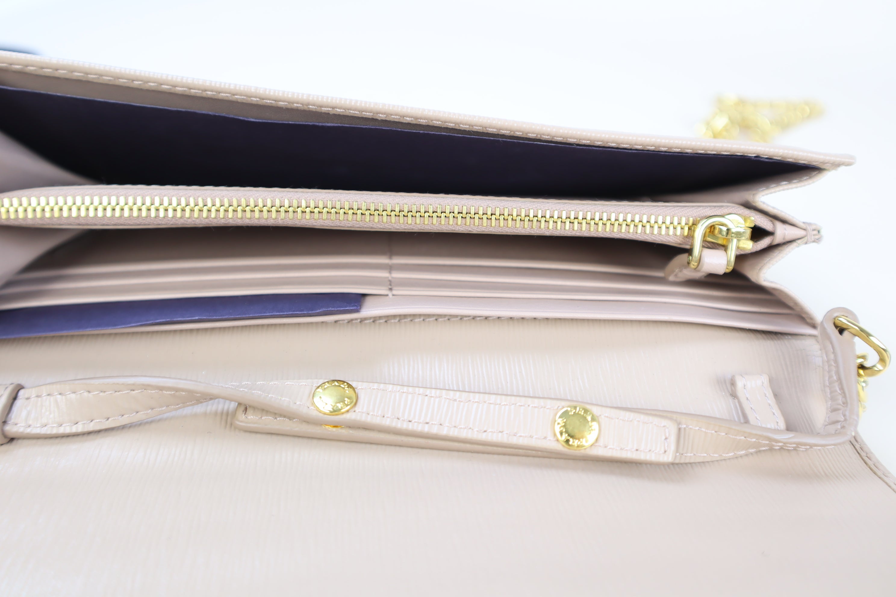 Prada Beige Crossbody Wallet on Chain