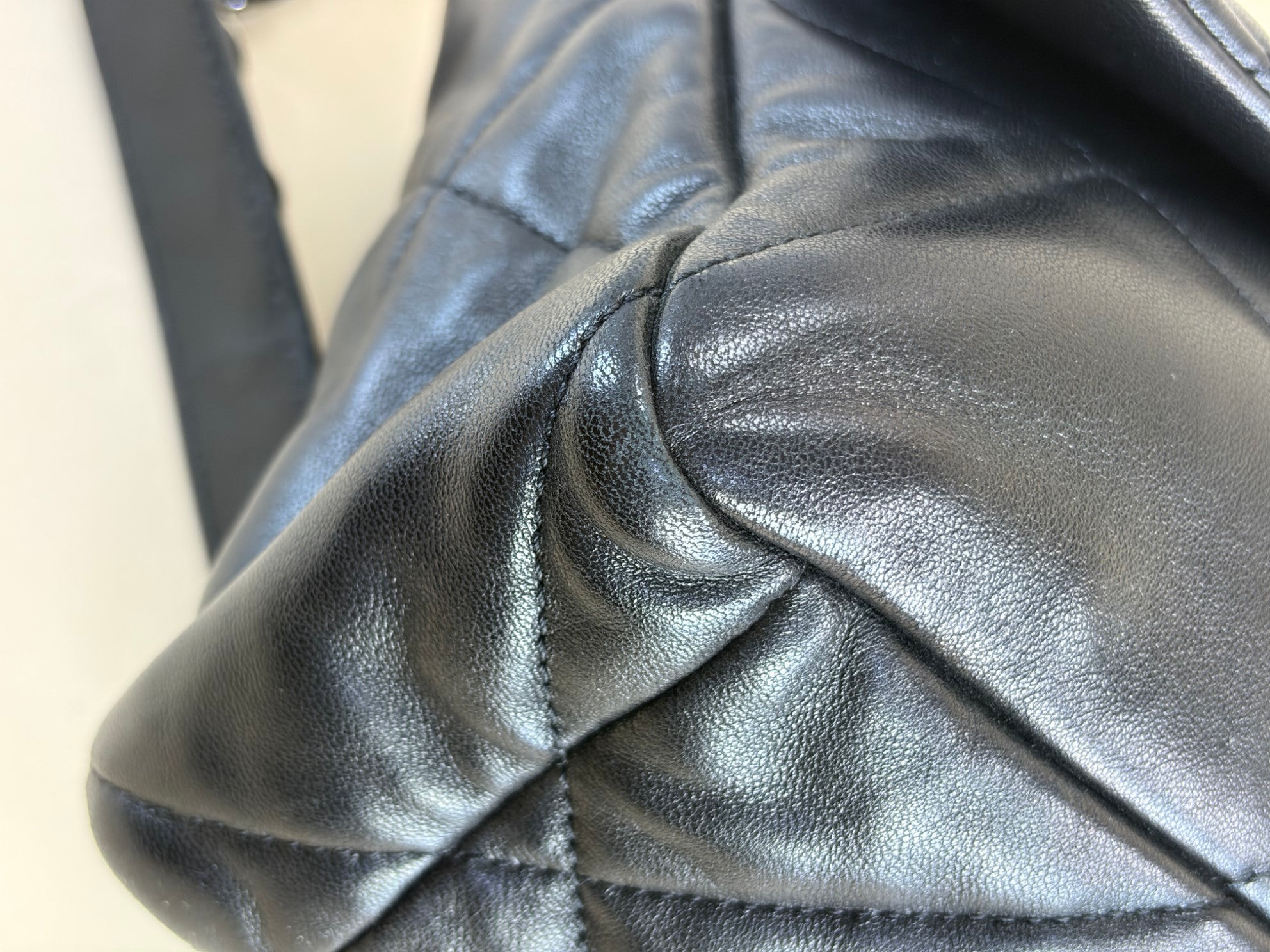 Chanel black bskin quilted 19flap large bag
