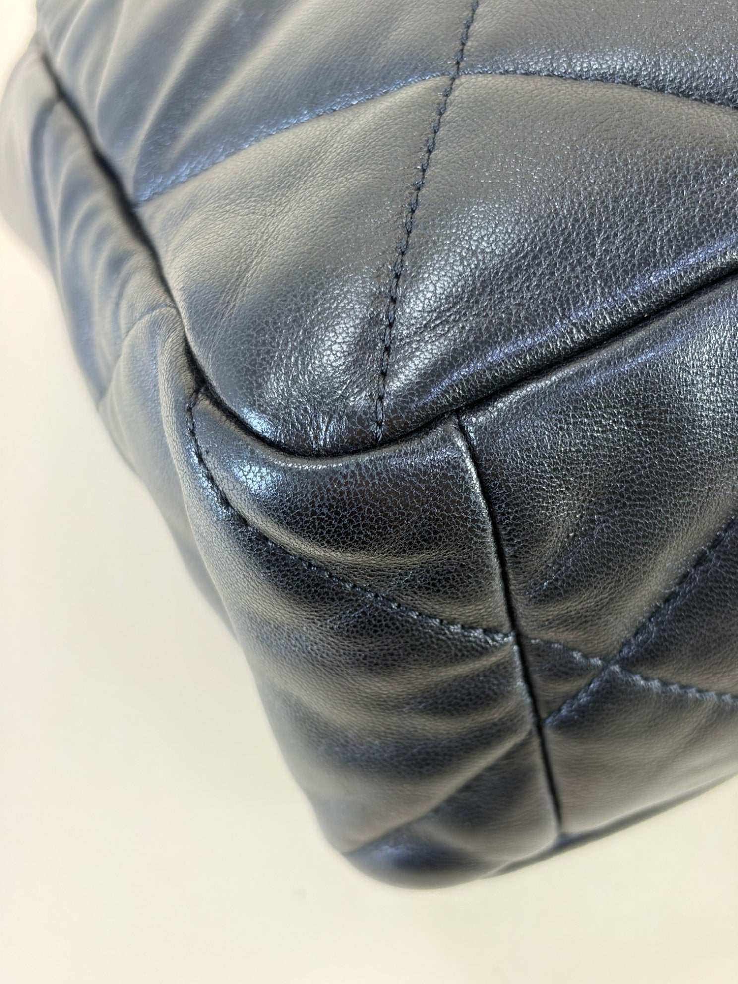 Chanel black bskin quilted 19flap large bag