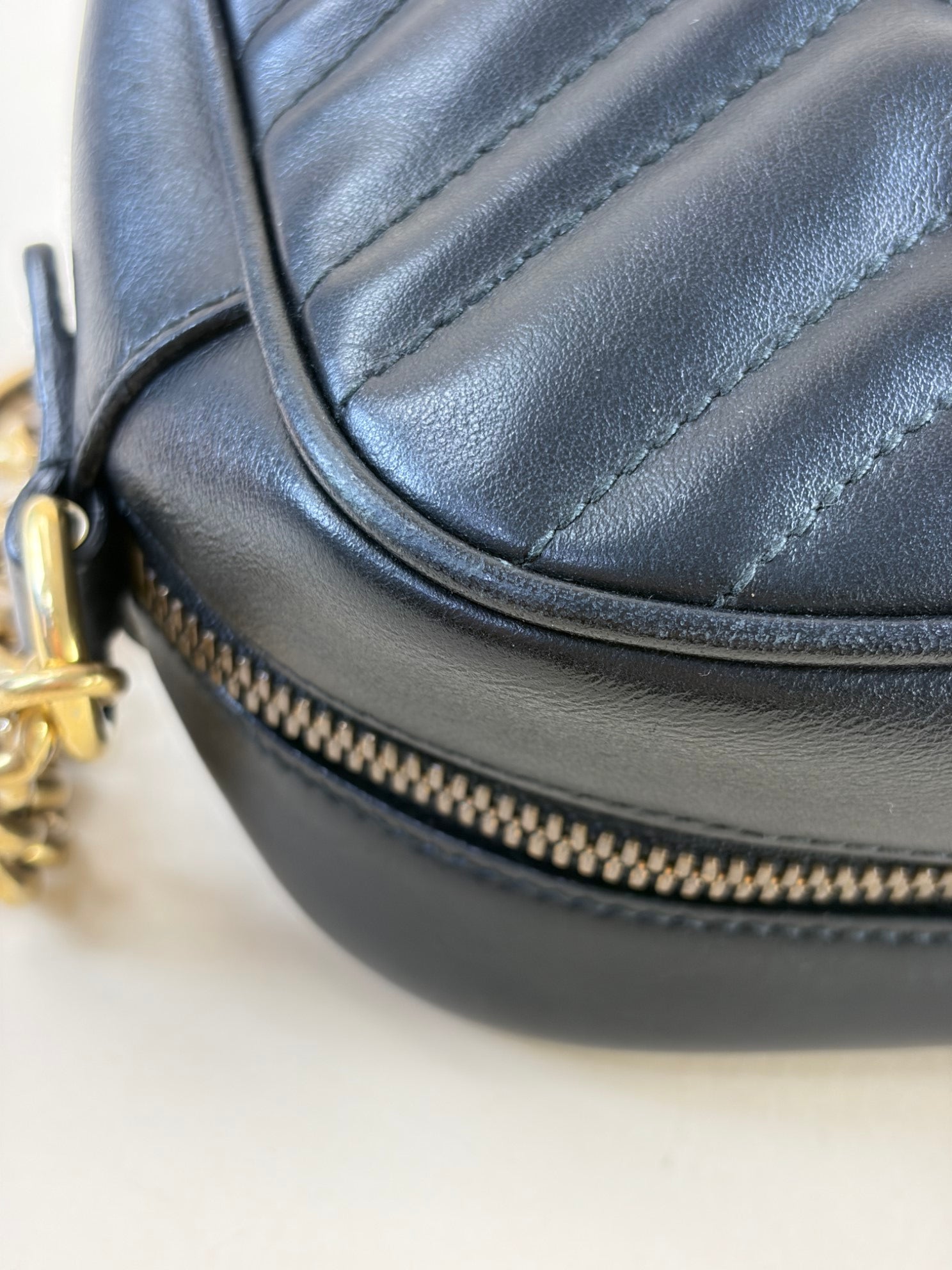 Gucci Black GG Marmont Camera Small Shoulder Bag