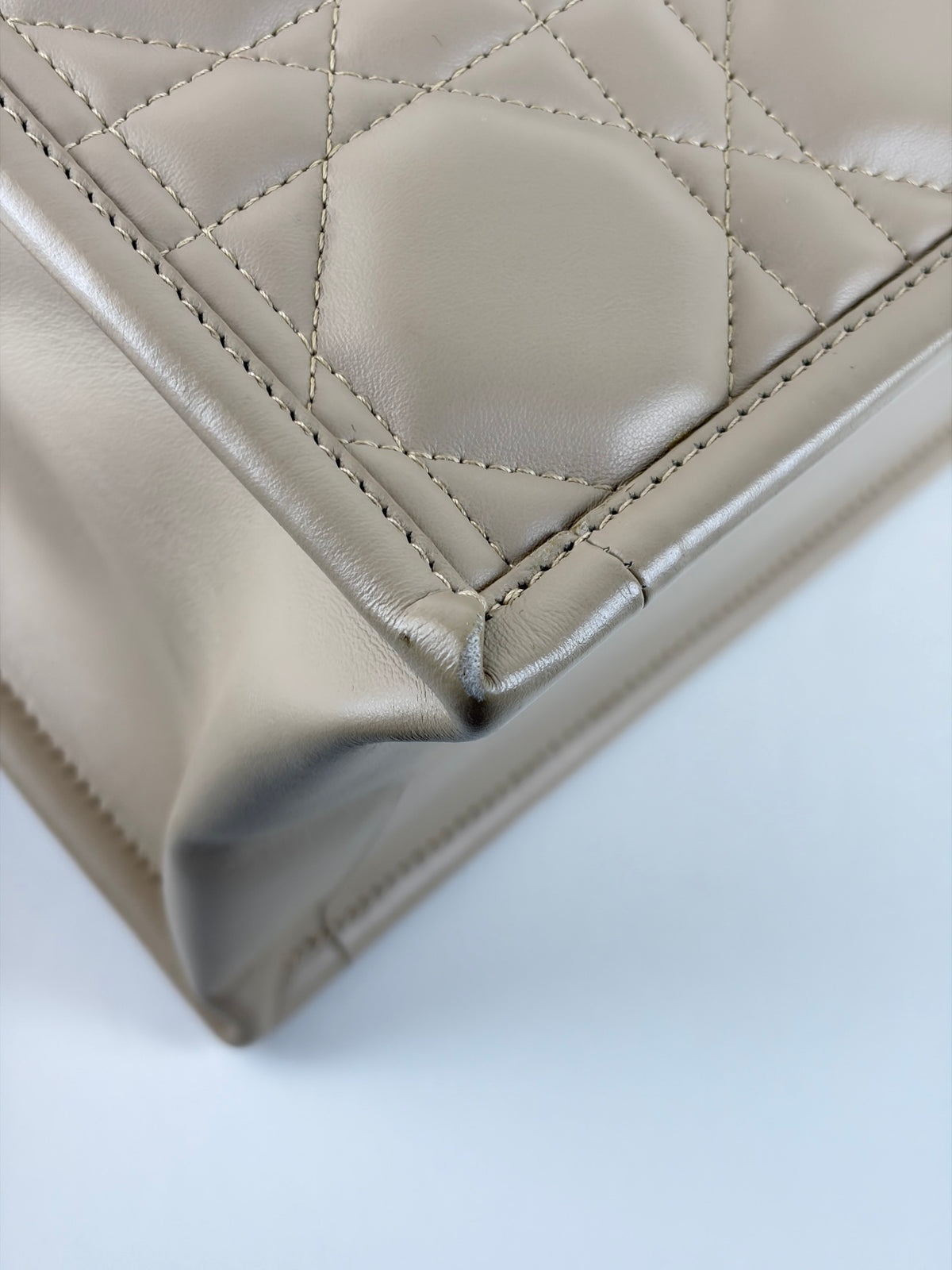 Christian Dior powder beige  macrocannage calfskin Dior book tote bag