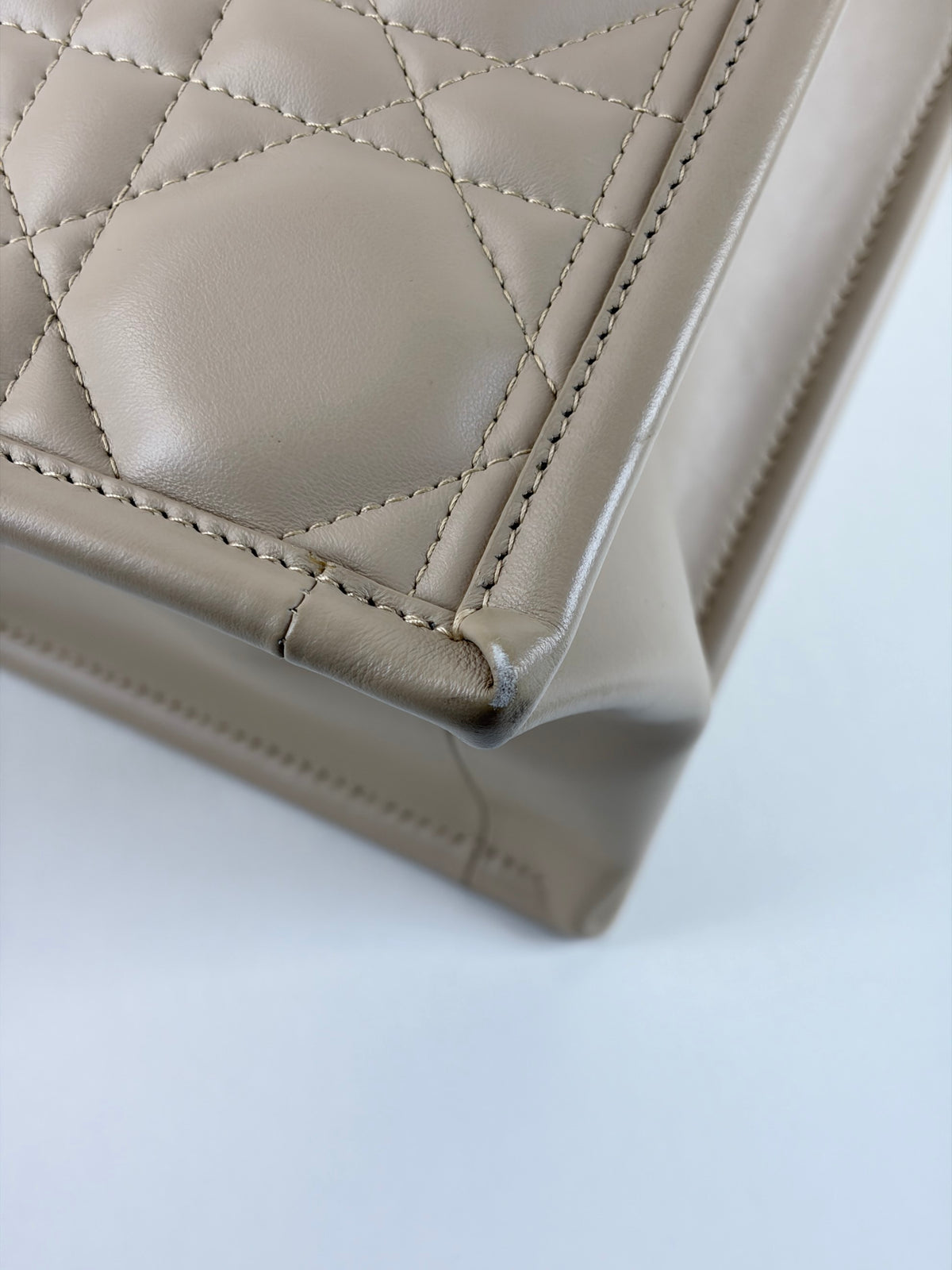 Christian Dior powder beige  macrocannage calfskin Dior book tote bag