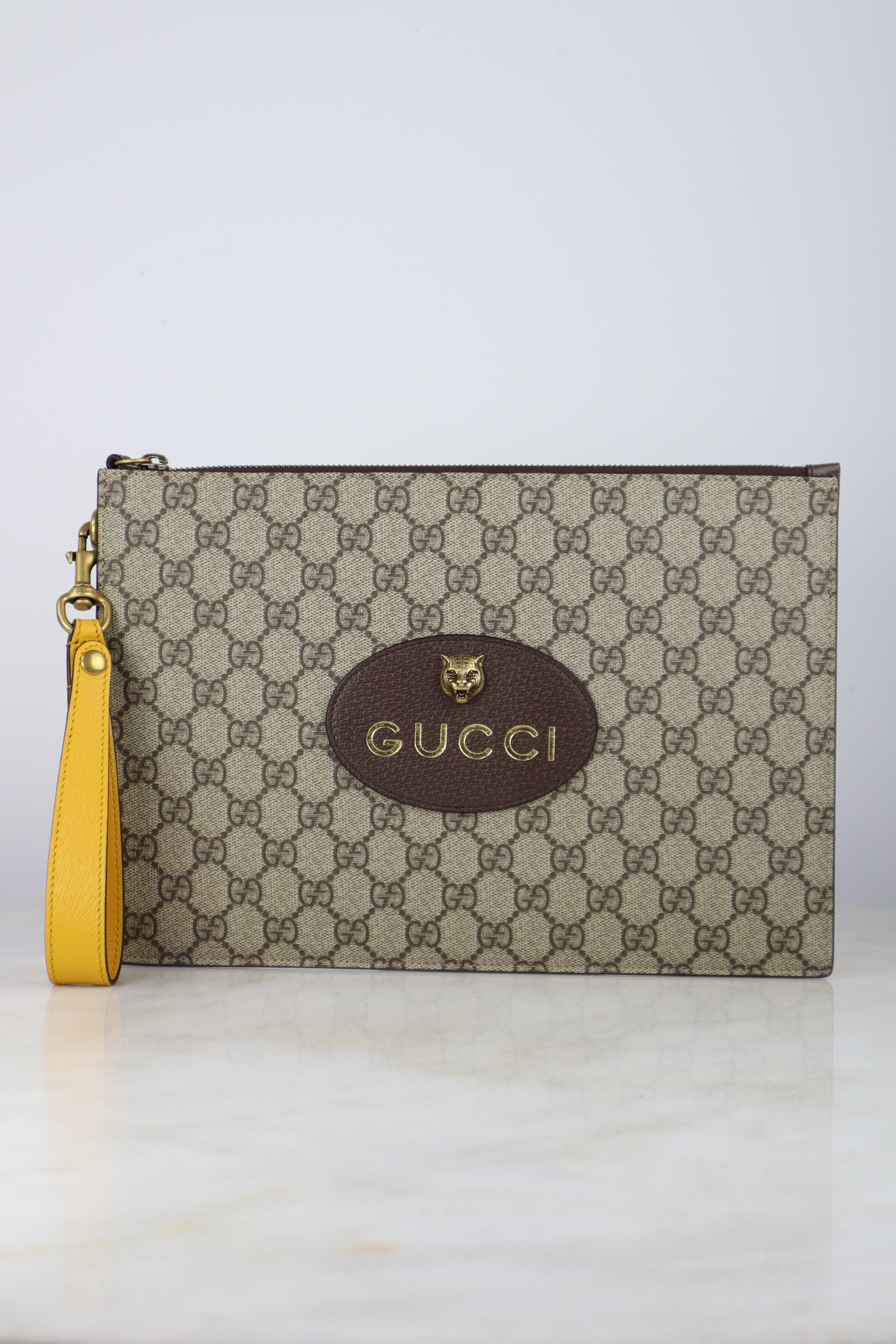 Gucci Beige GG Supreme Neo Vintage Pouch
