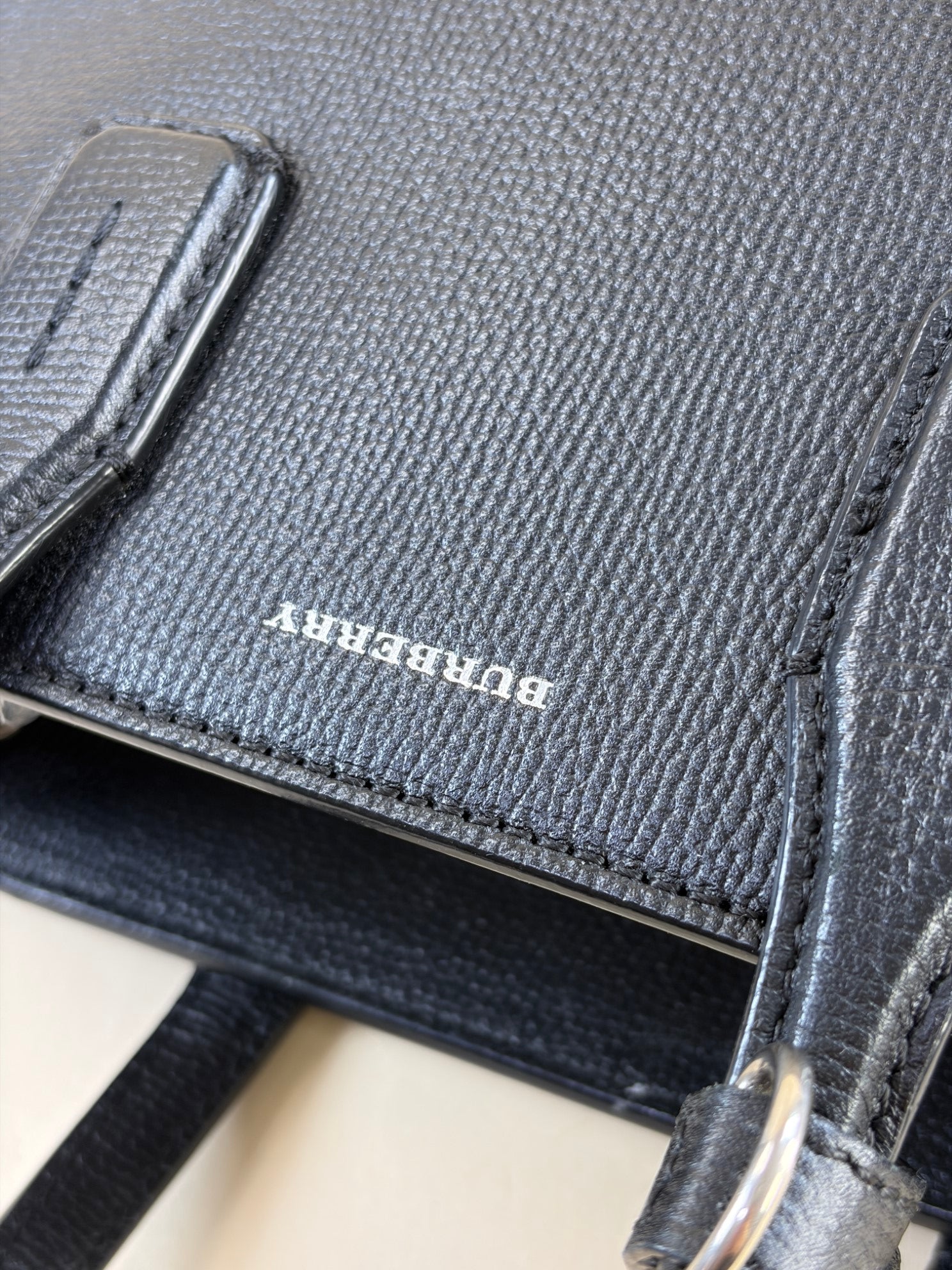 Burberry black banner small leather house check