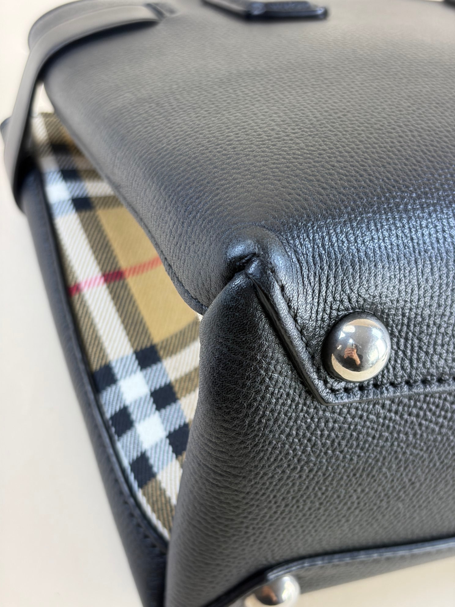 Burberry black banner small leather house check