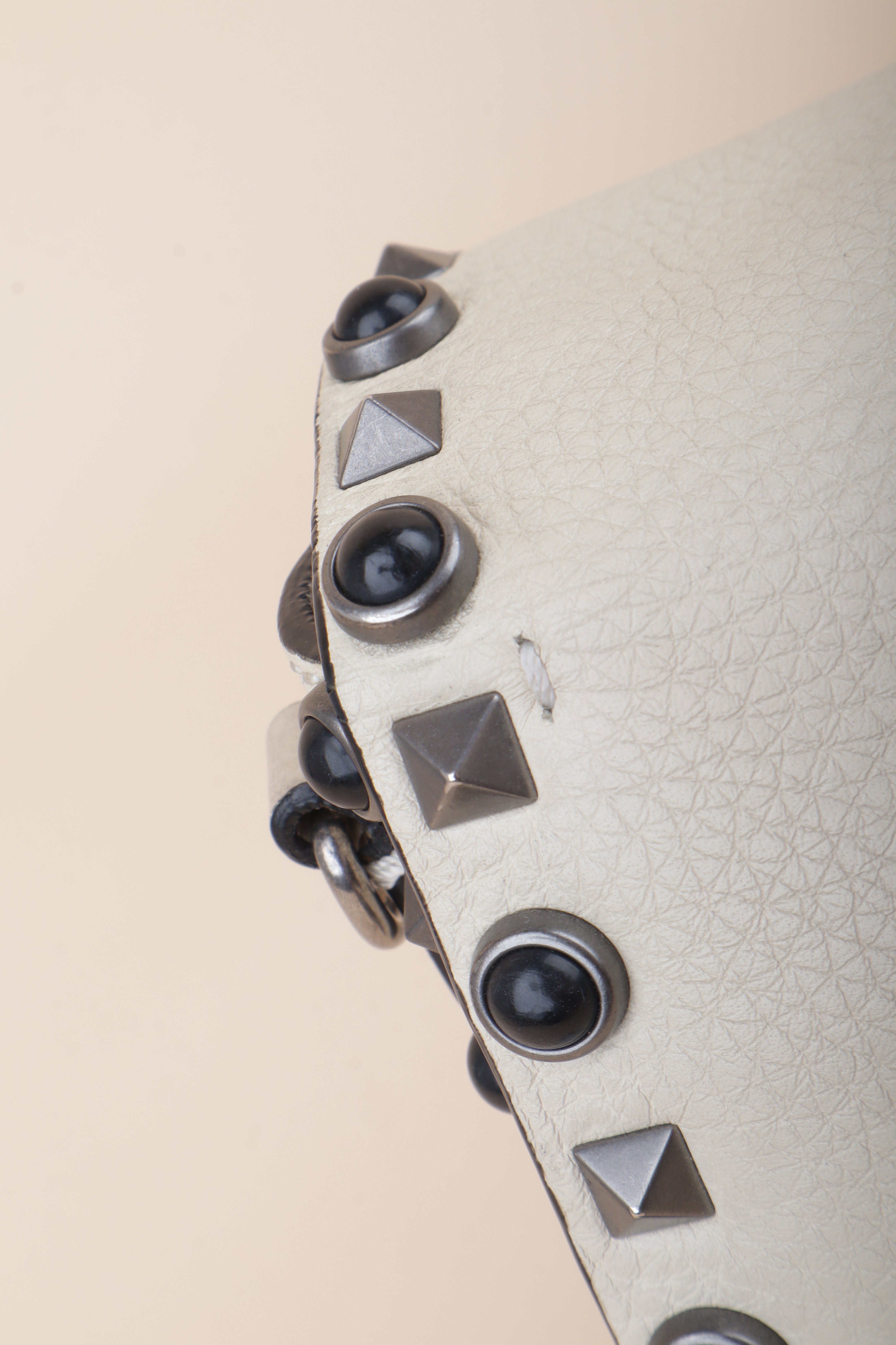 Valentino Ivory Cream Guitar Strap Rolling Rockstud Crossbody Bag