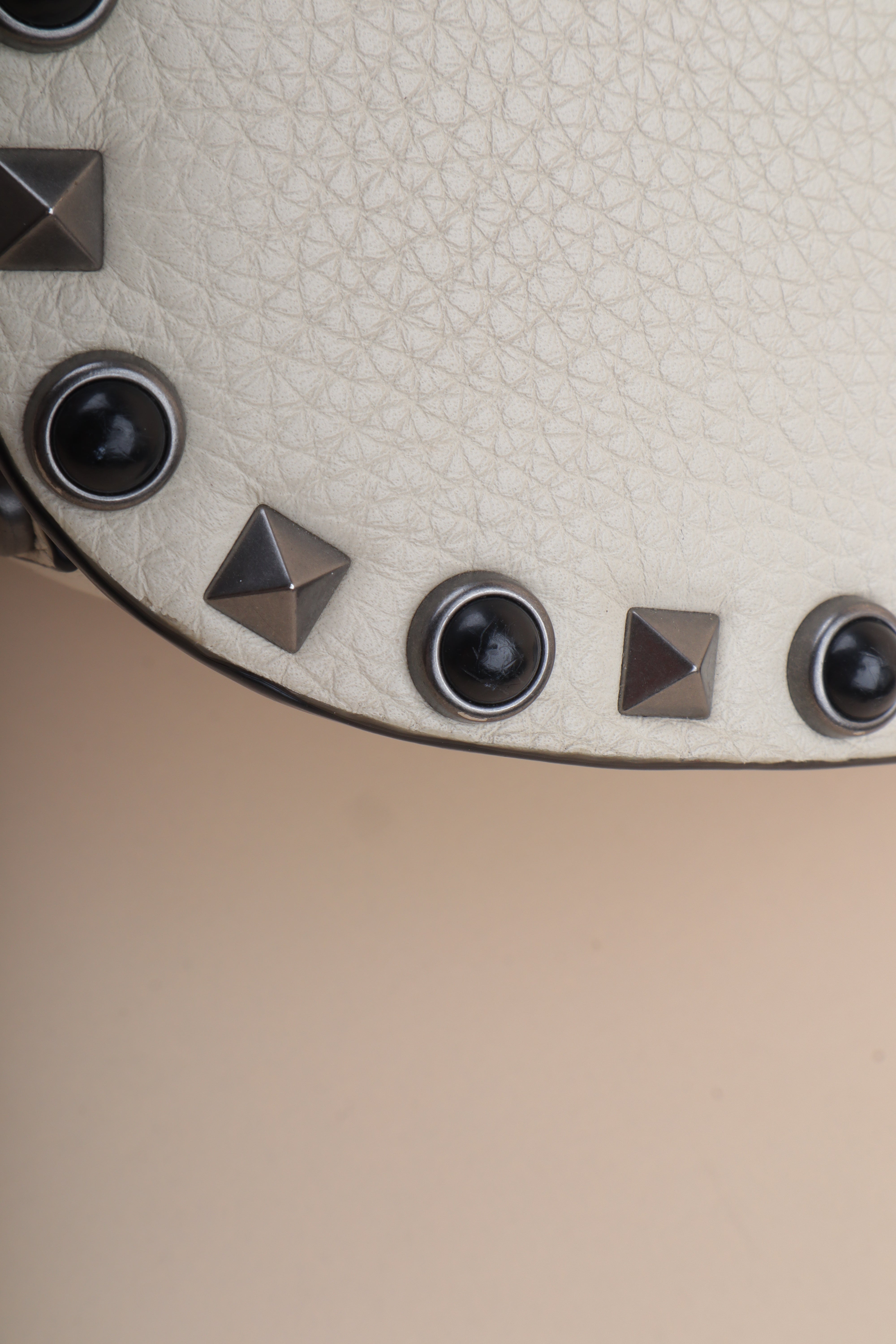 Valentino Ivory Cream Guitar Strap Rolling Rockstud Crossbody Bag