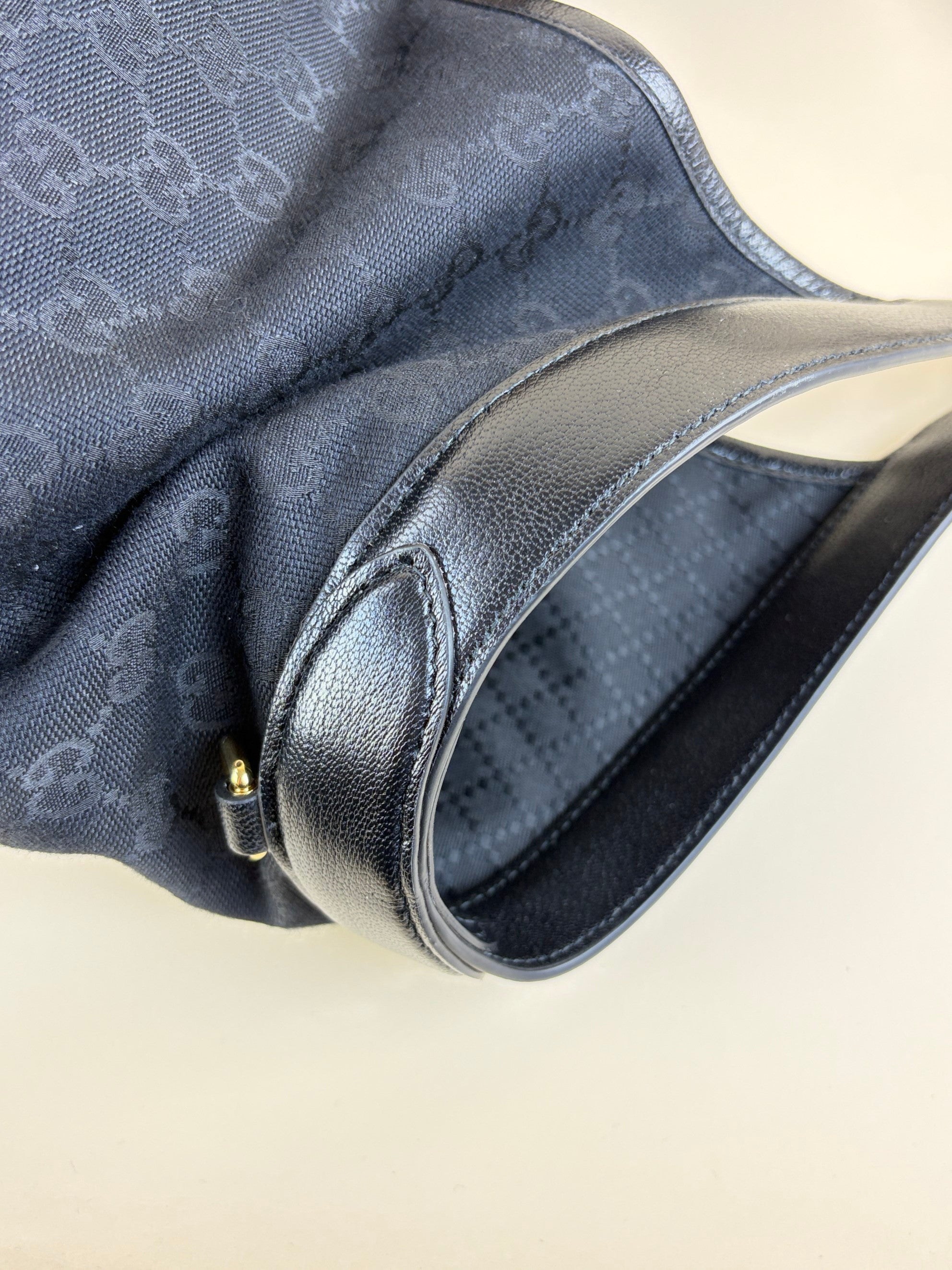 Gucci black gg monogram canvas Ophidia Giglio large tote bag