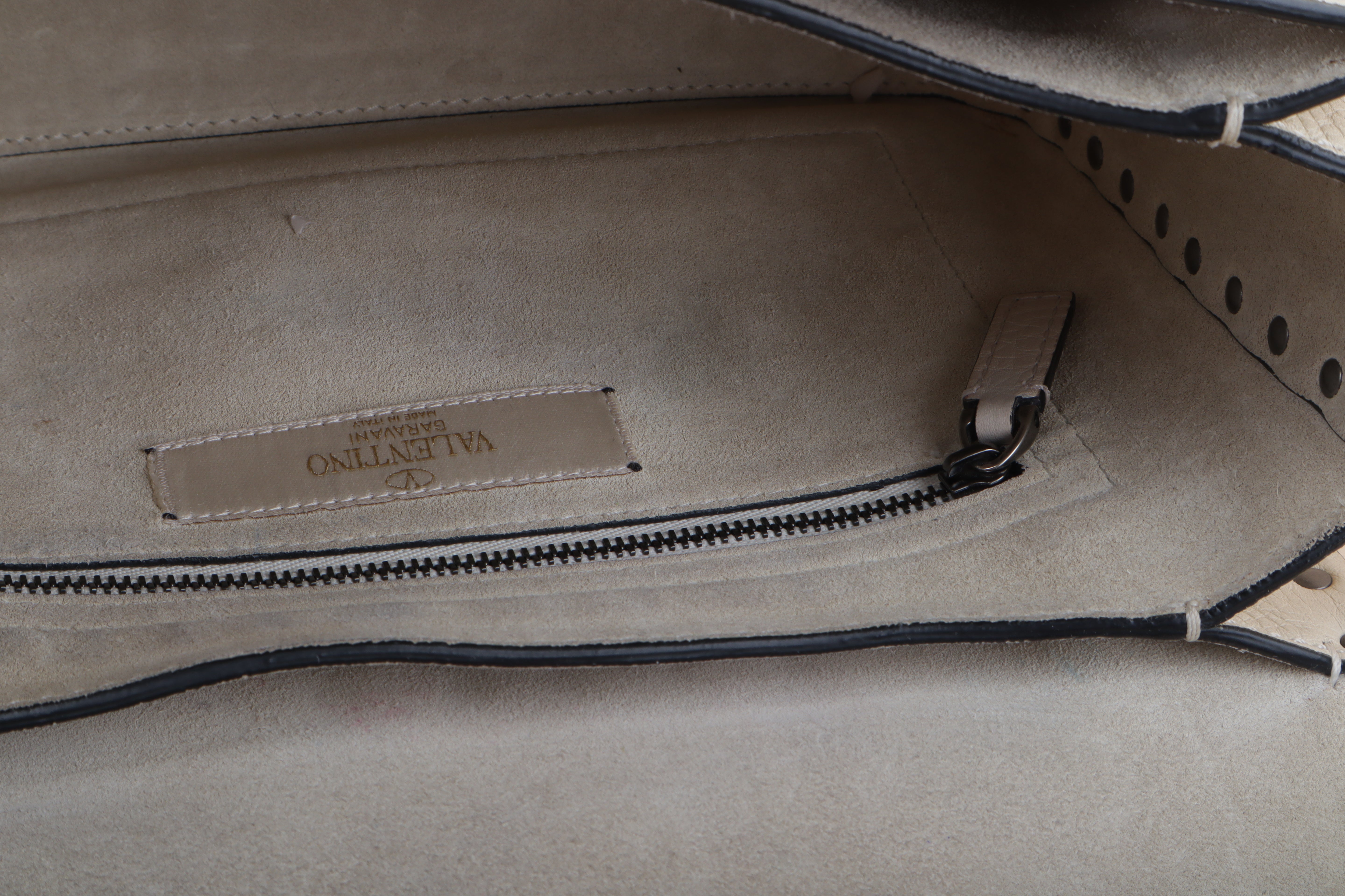 Valentino Ivory Cream Guitar Strap Rolling Rockstud Crossbody Bag