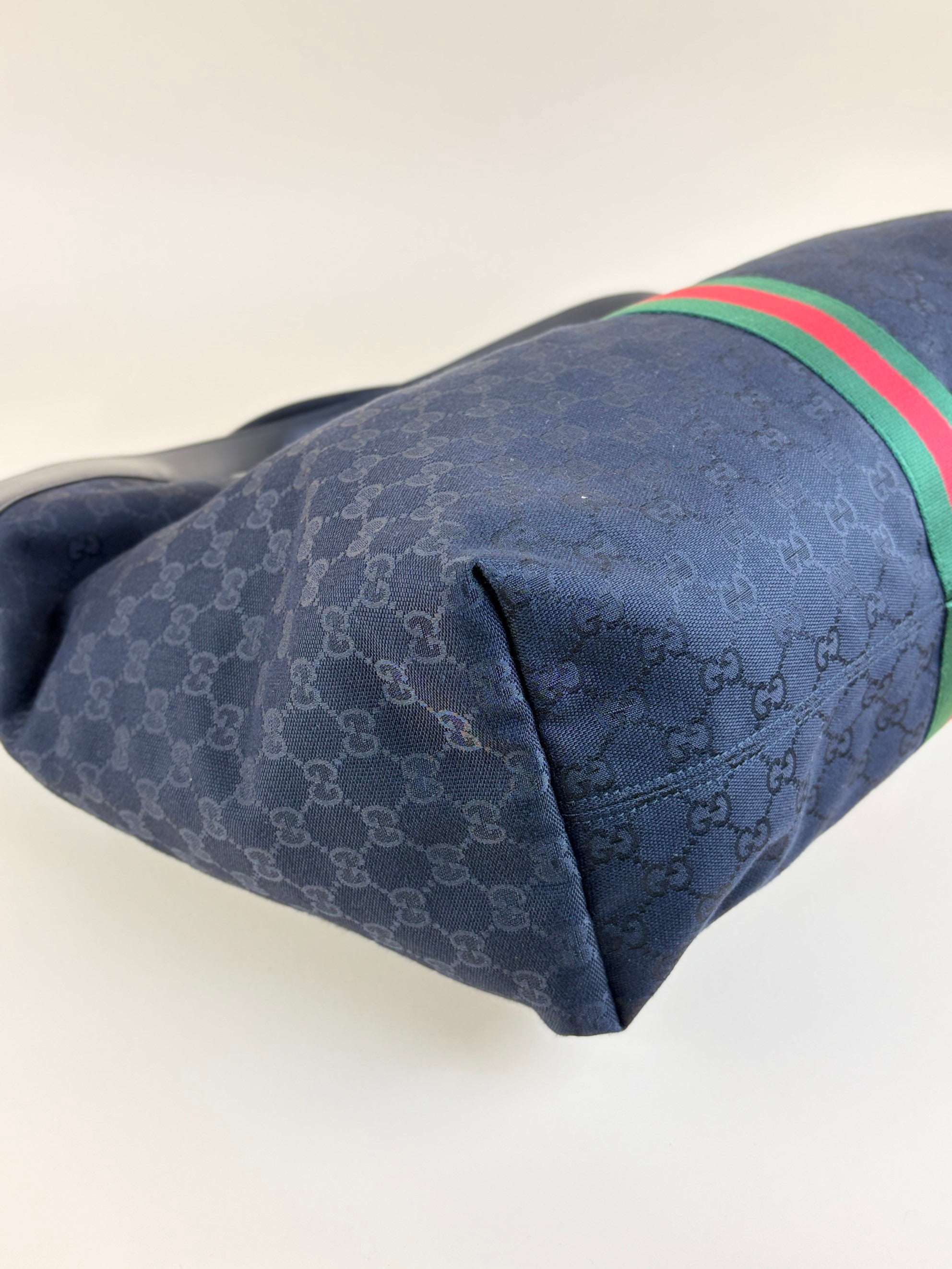 Gucci black gg monogram canvas Ophidia Giglio large tote bag