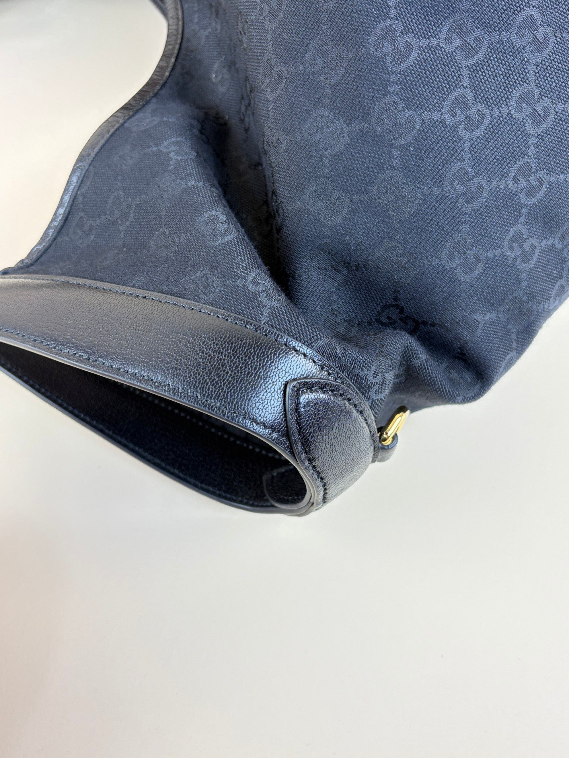 Gucci black gg monogram canvas Ophidia Giglio large tote bag