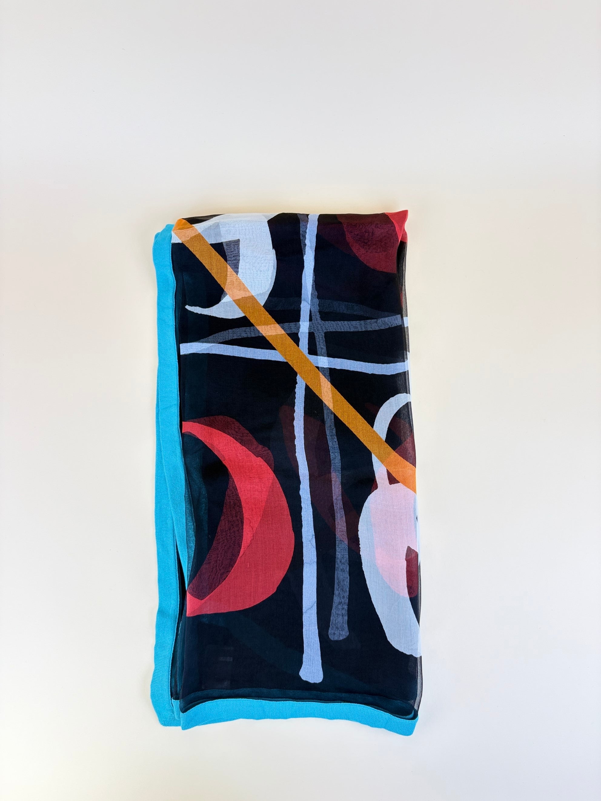 Chanel Multicolor Game Silk Chiffon Scarf