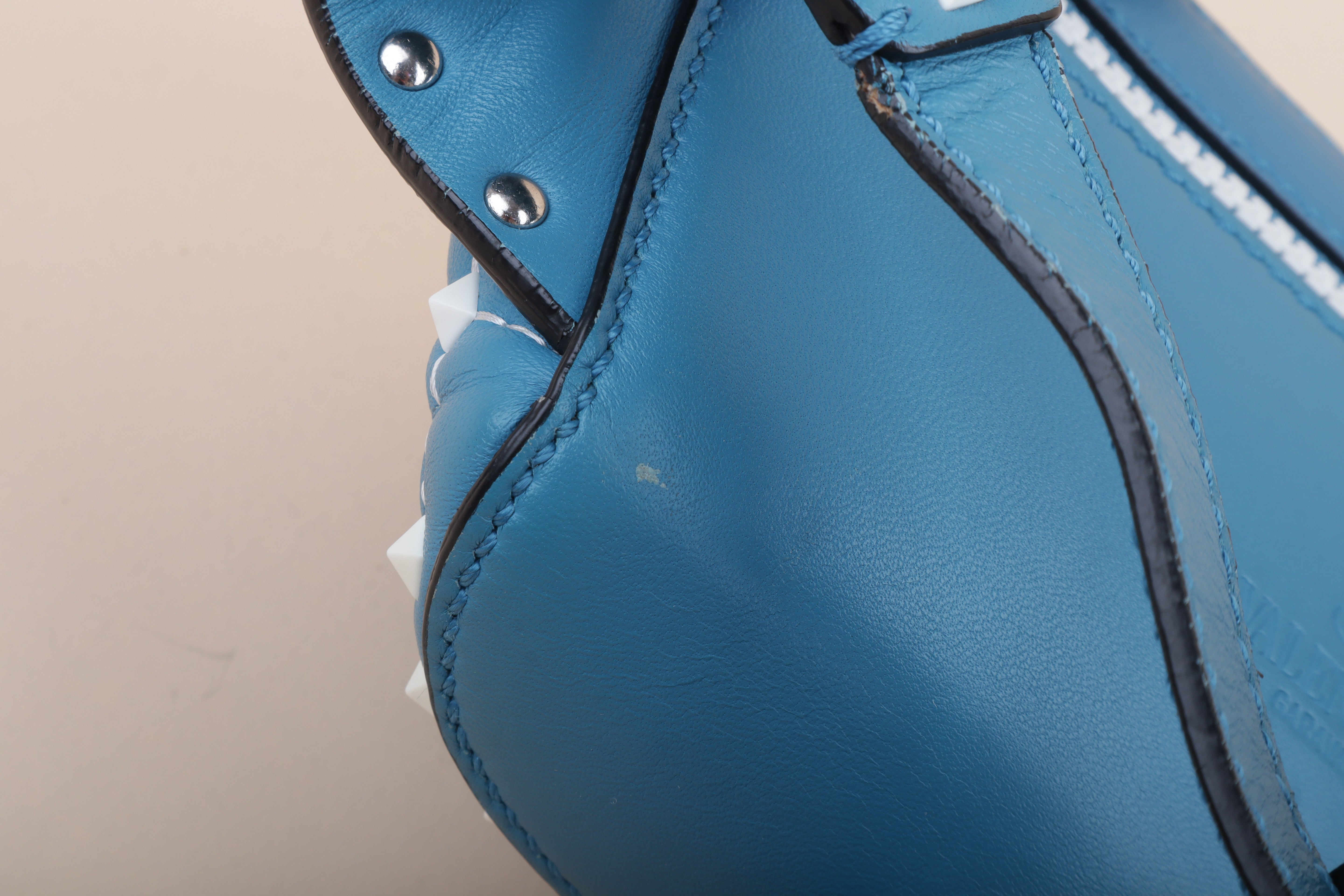 Valentino Blue Rockstud Free Spike Belt Bag 75