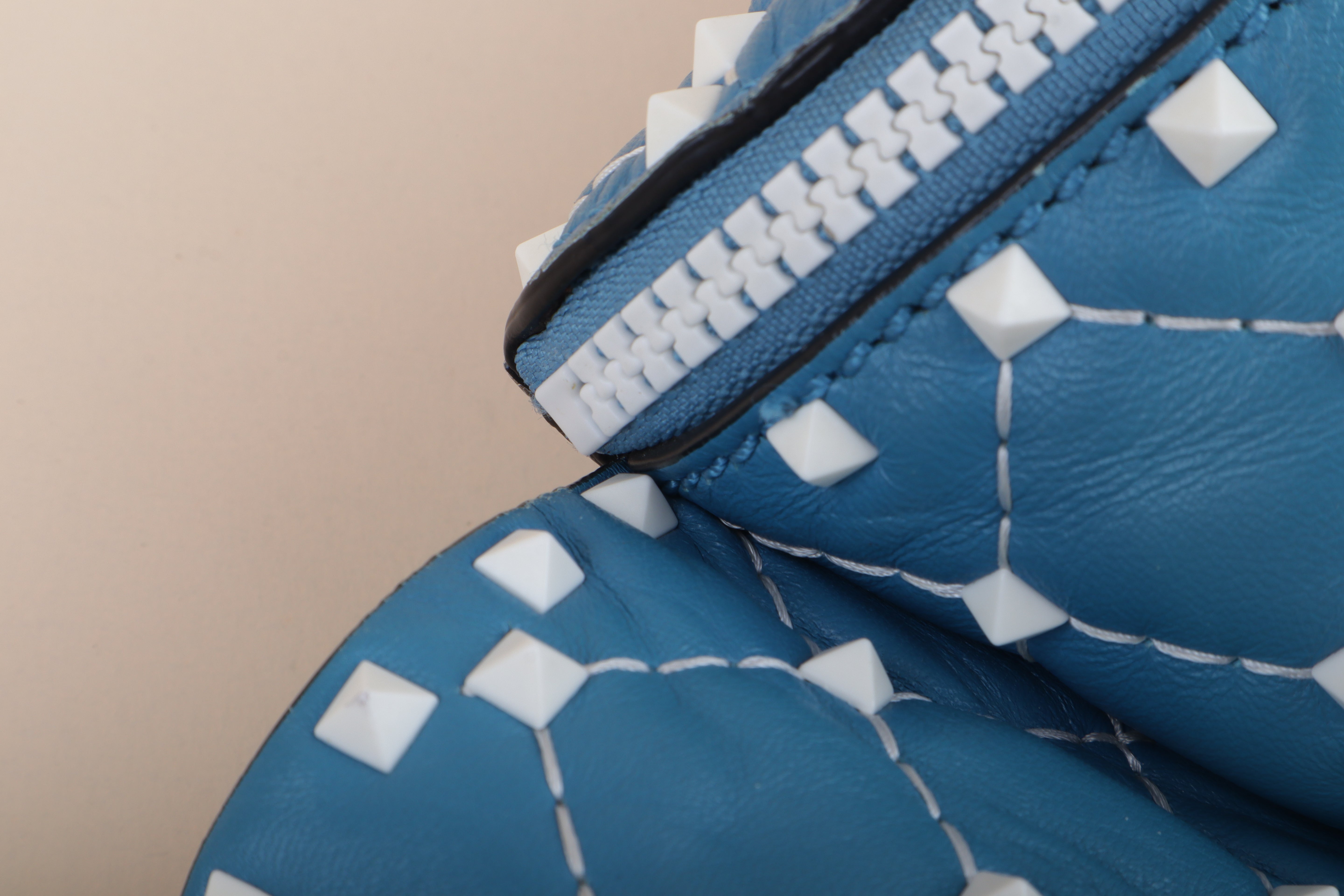 Valentino Blue Rockstud Free Spike Belt Bag 75