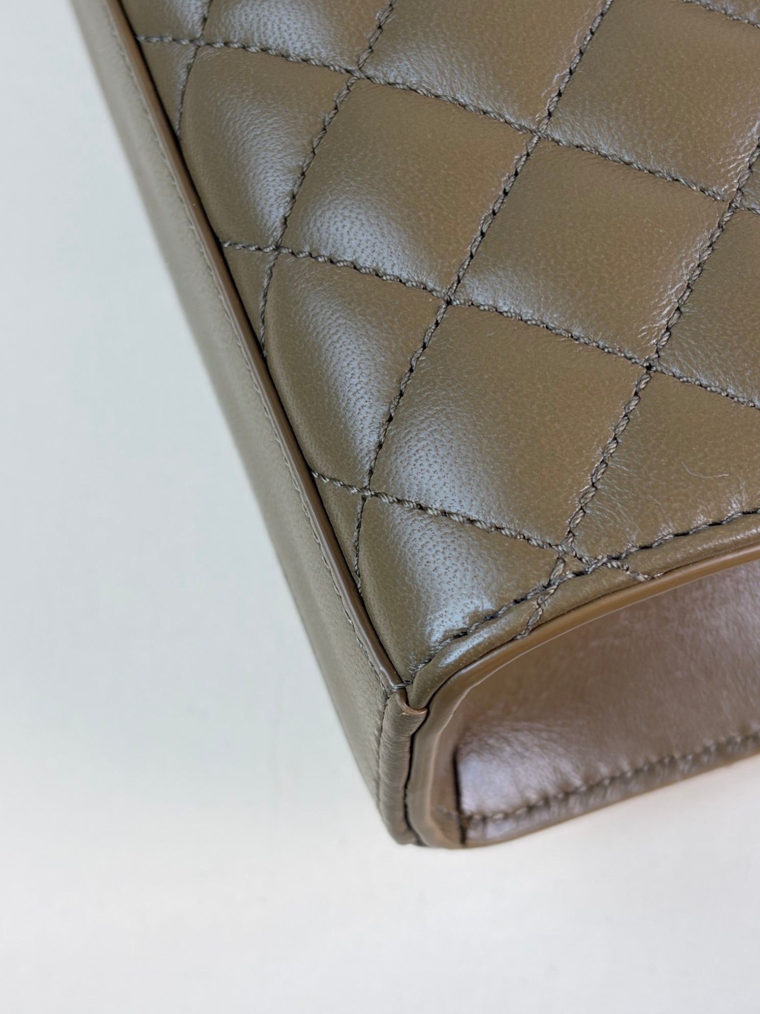 YSL light brown leather matelassé medium lambskin envelope-shoulder bag-YSL-The Closet Egypt