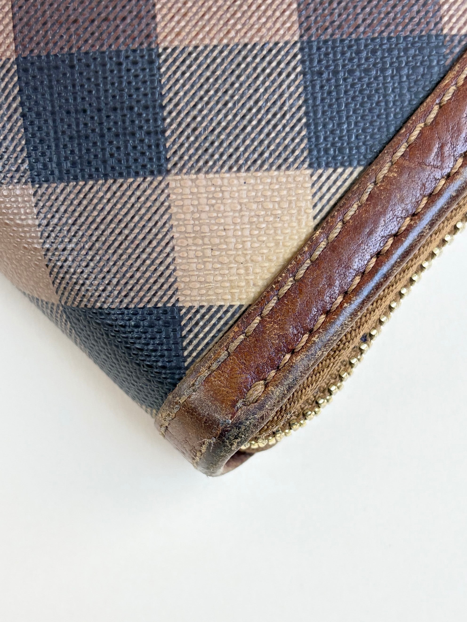 Burberry Brown Haymarket Check Ziggy Zip Wallet