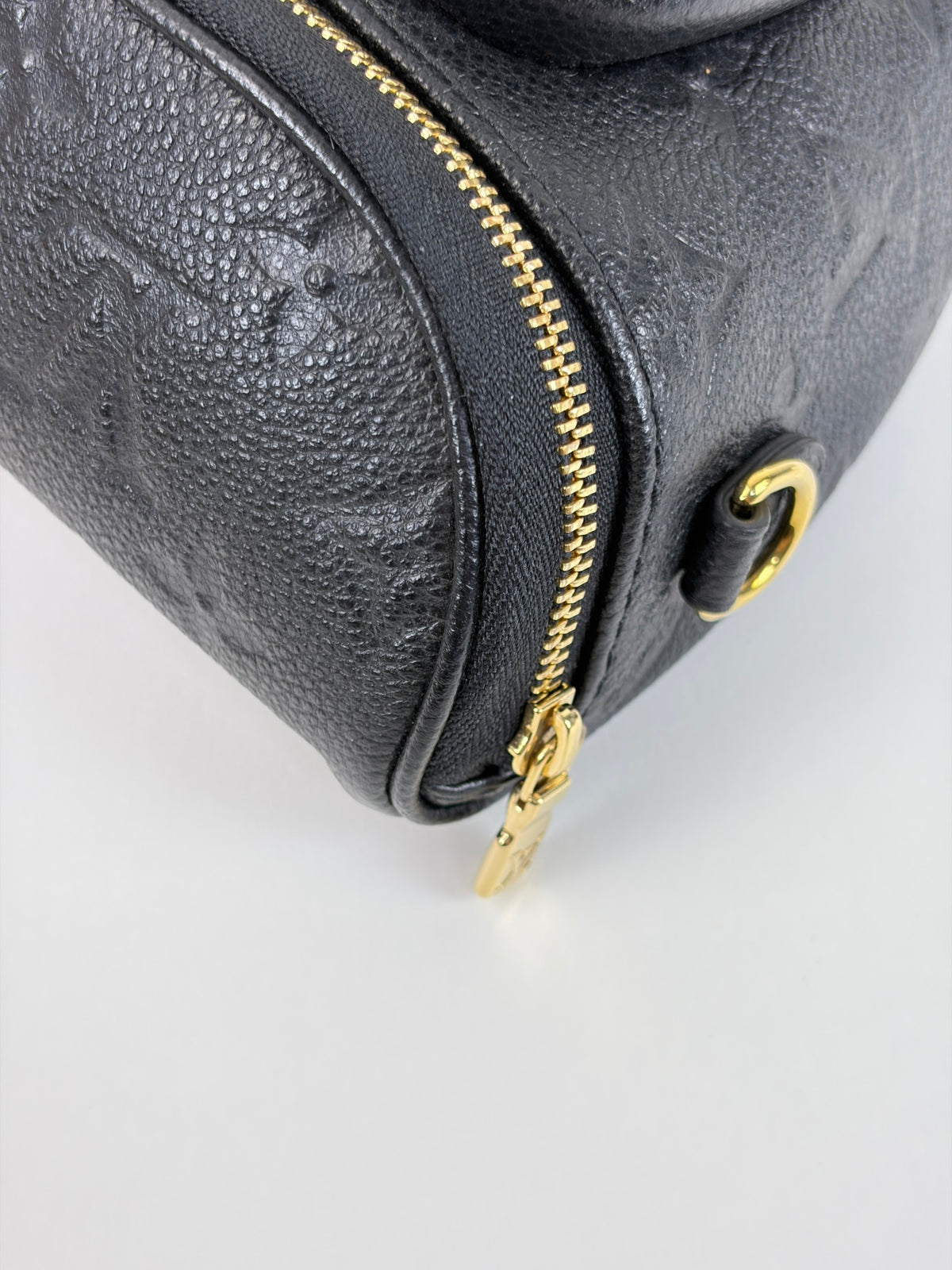 LOUIS VUITTON black monogram empreinte leather mini bumbag