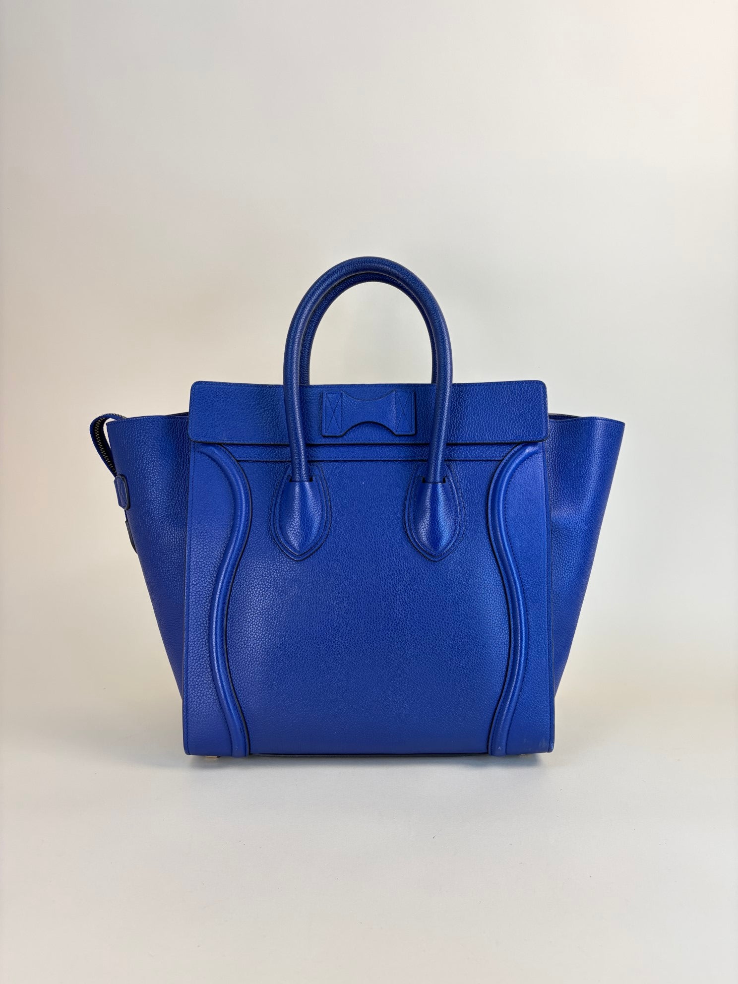 Celine Blue Mini Luggage Tote Bag