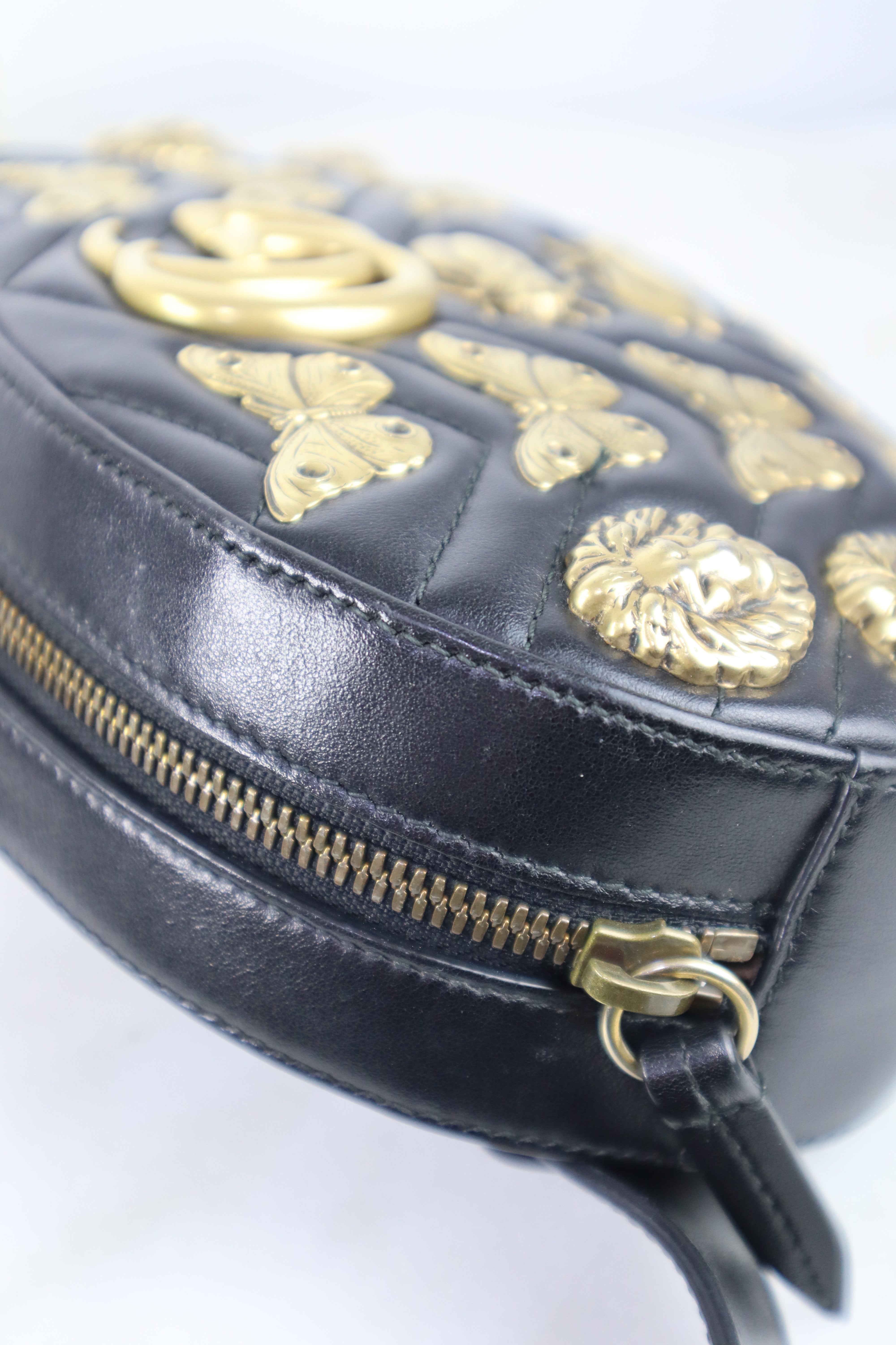 Gucci Black Applique Belt Bag