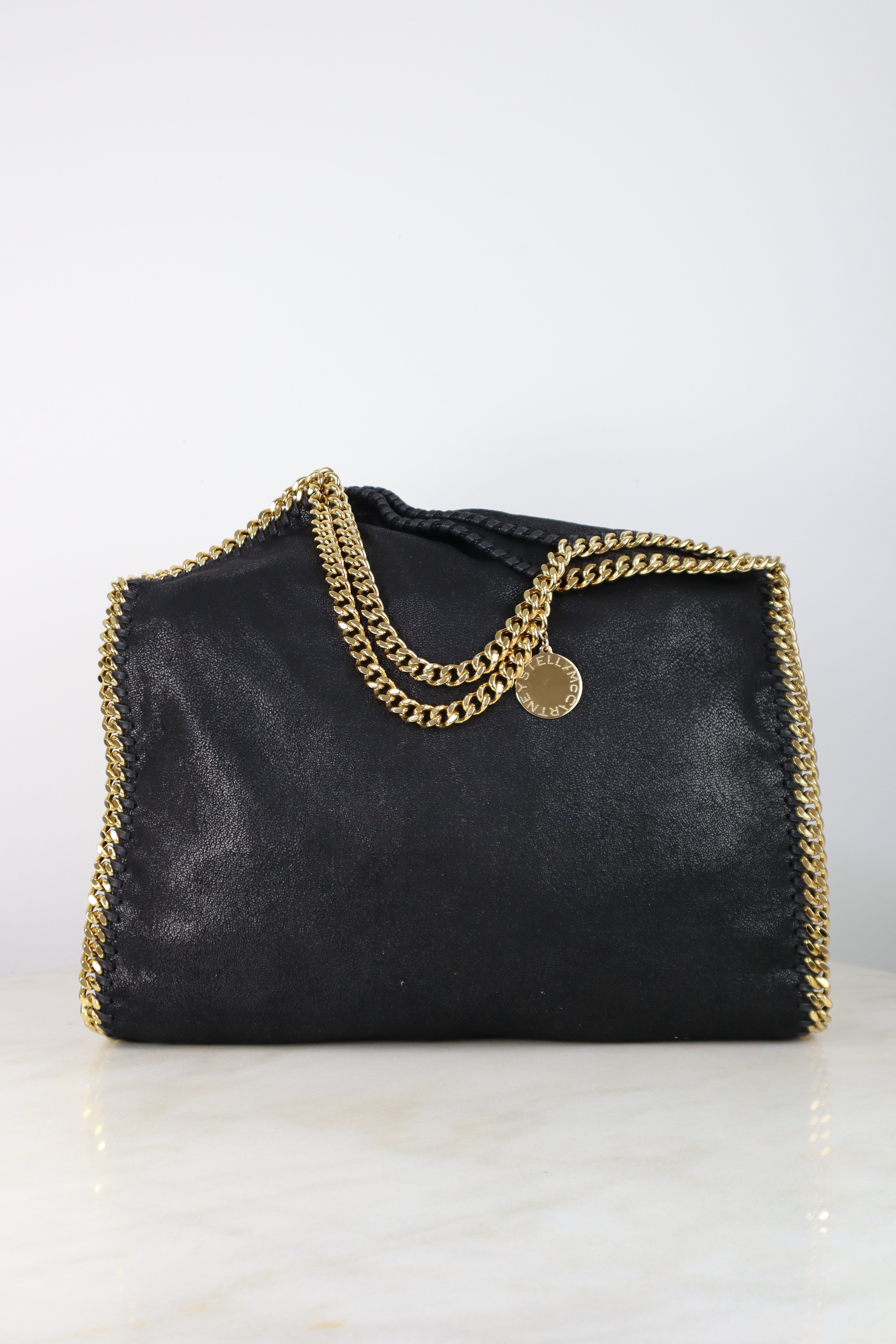 Stella Mccartney Black Falabella Fold Over Bag