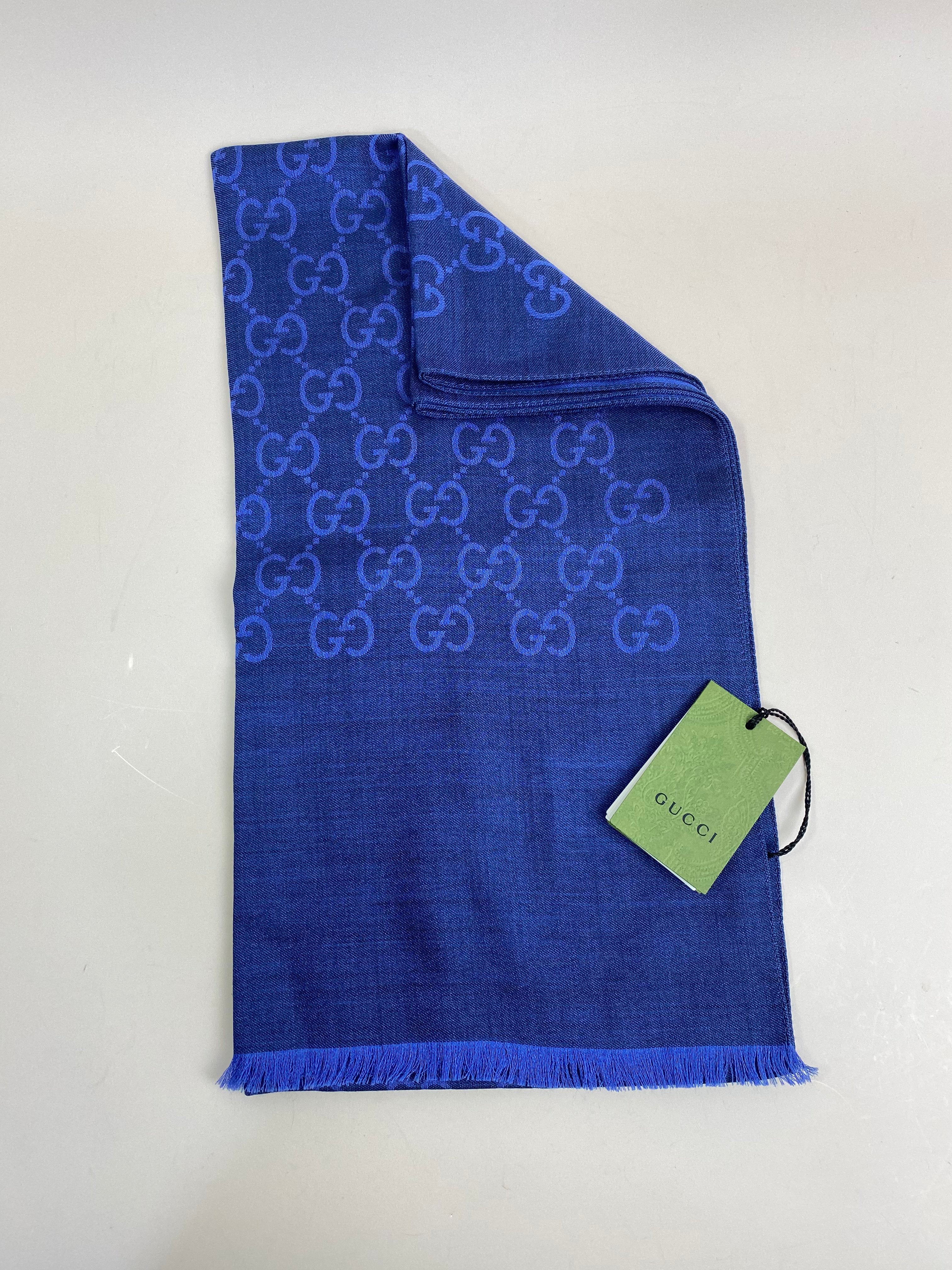 Gucci Blue GG Scarf
