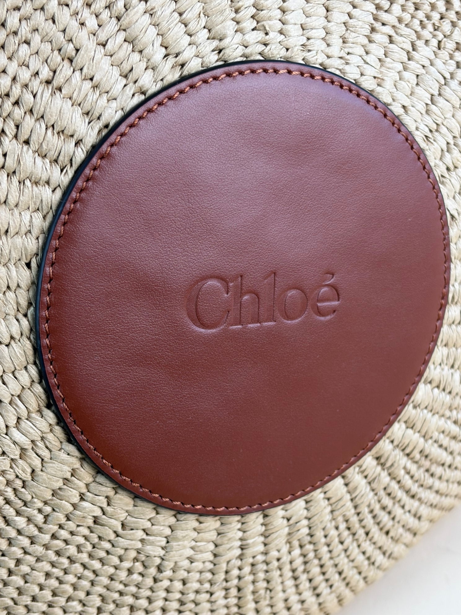 CHLOE large horse basket medal in natural fibers-shoulder bag-Chloe-The Closet Egypt