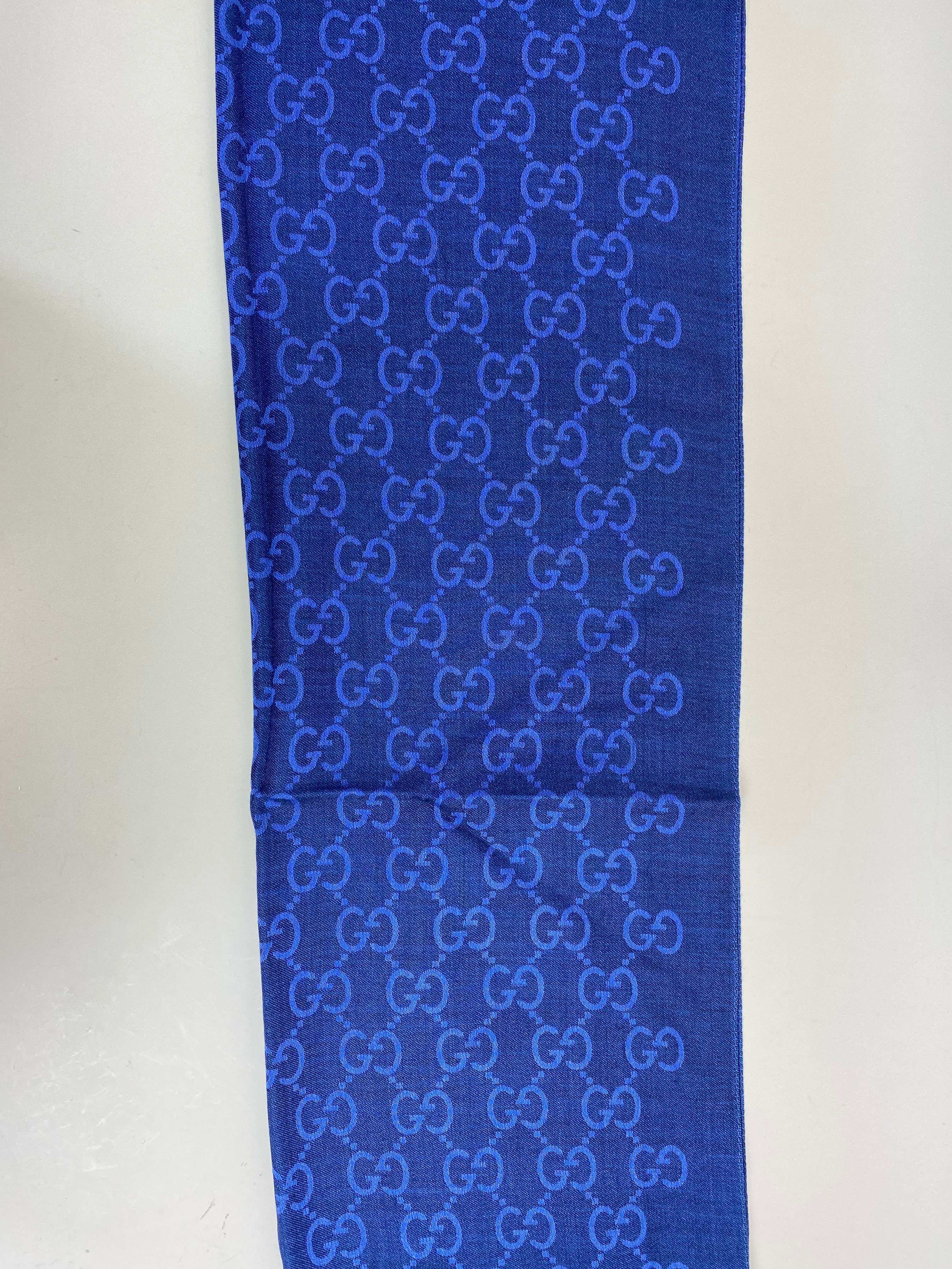 Gucci Blue GG Scarf