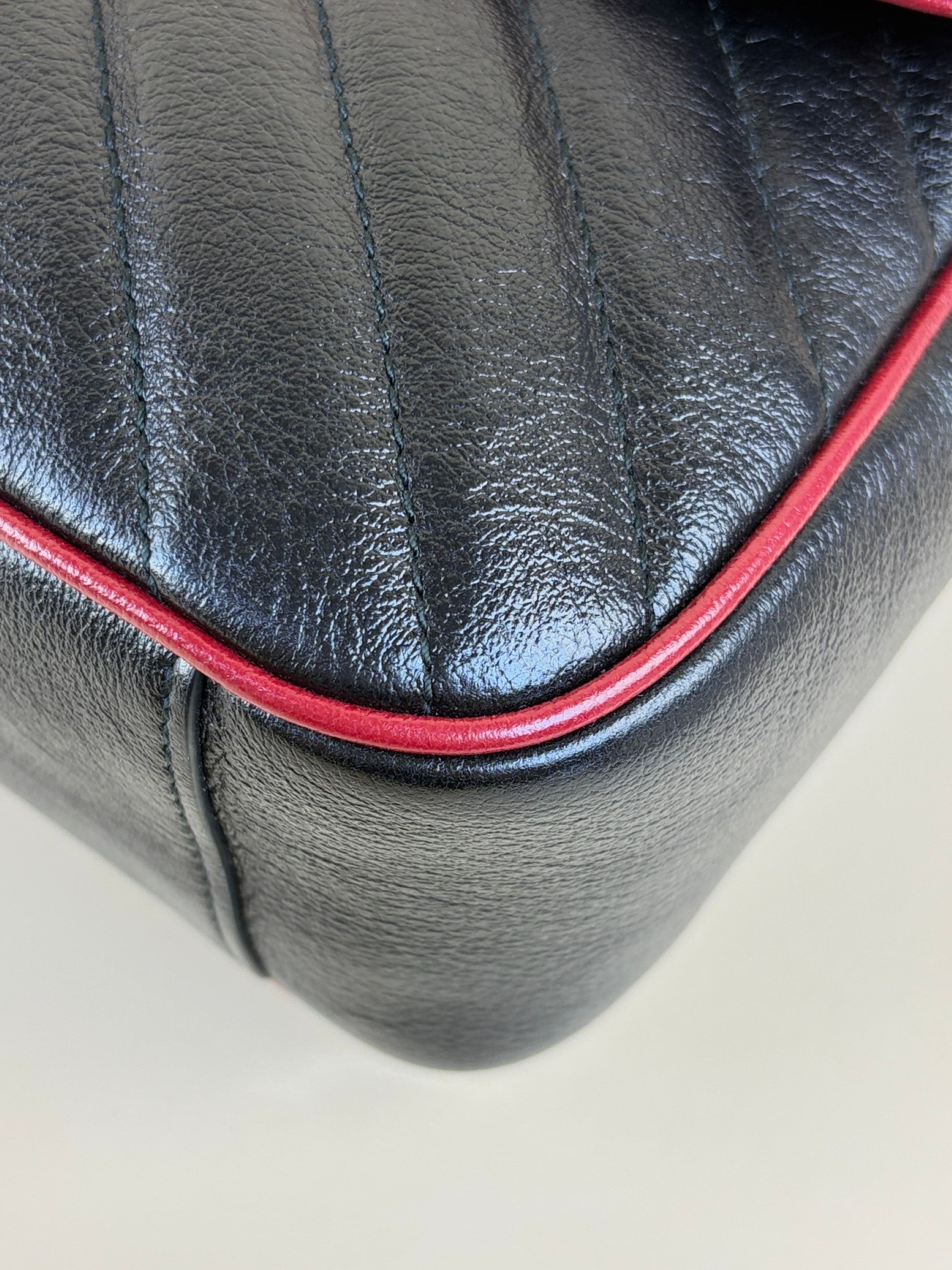 Gucci Black Matelasse Diagonal Small Torchon GG Marmont Shoulder Bag
