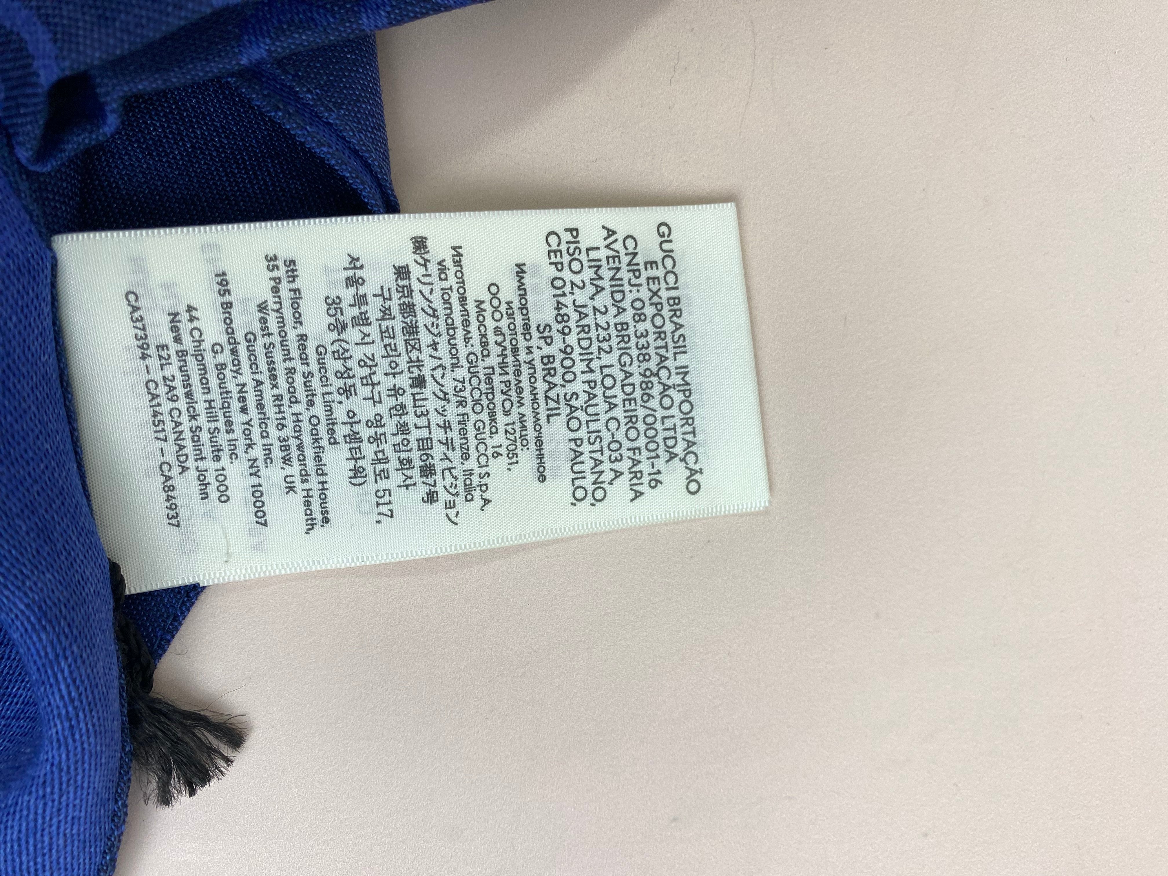 Gucci Blue GG Scarf