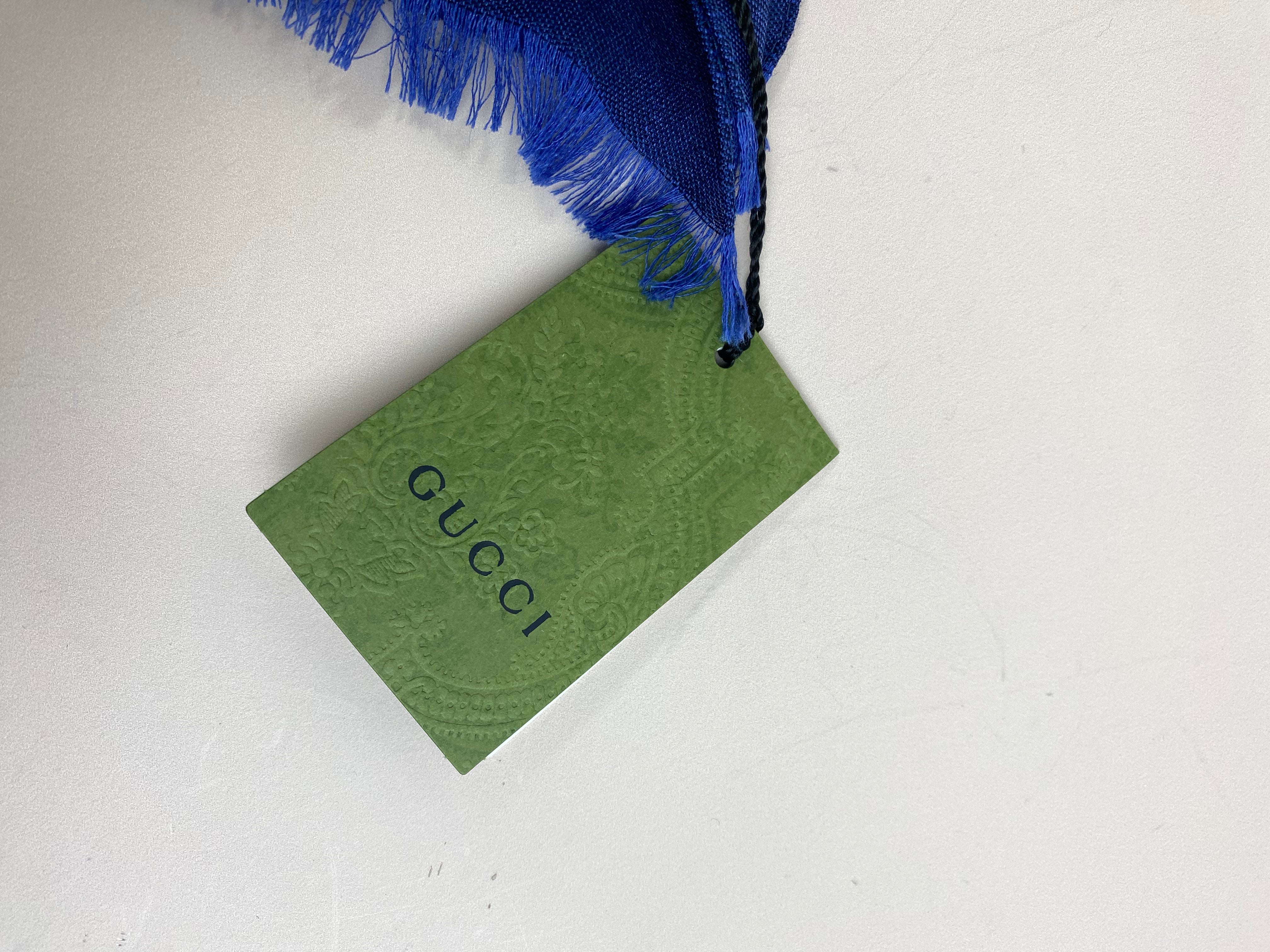Gucci Blue GG Scarf