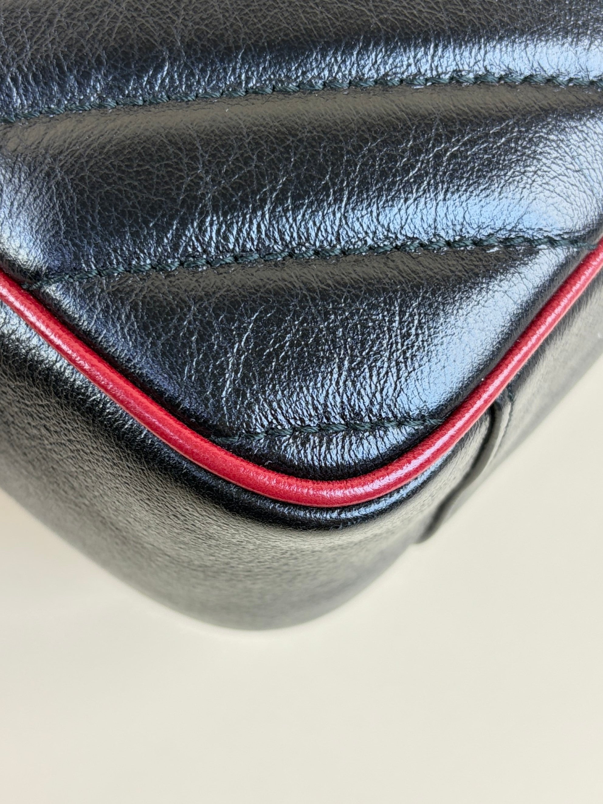 Gucci Black Matelasse Diagonal Small Torchon GG Marmont Shoulder Bag