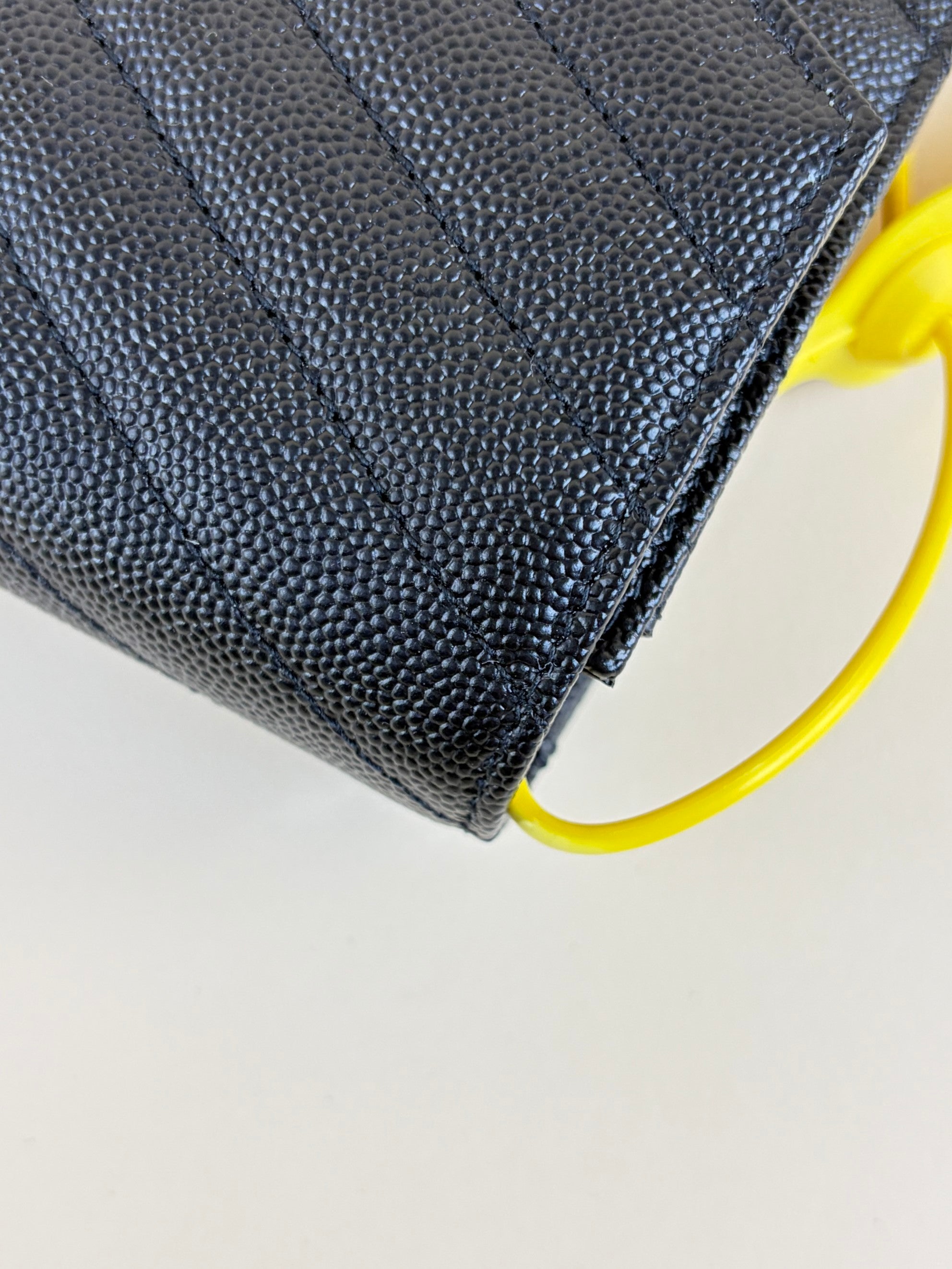 YSL Black Cassandre Matelasse Flap Pouch