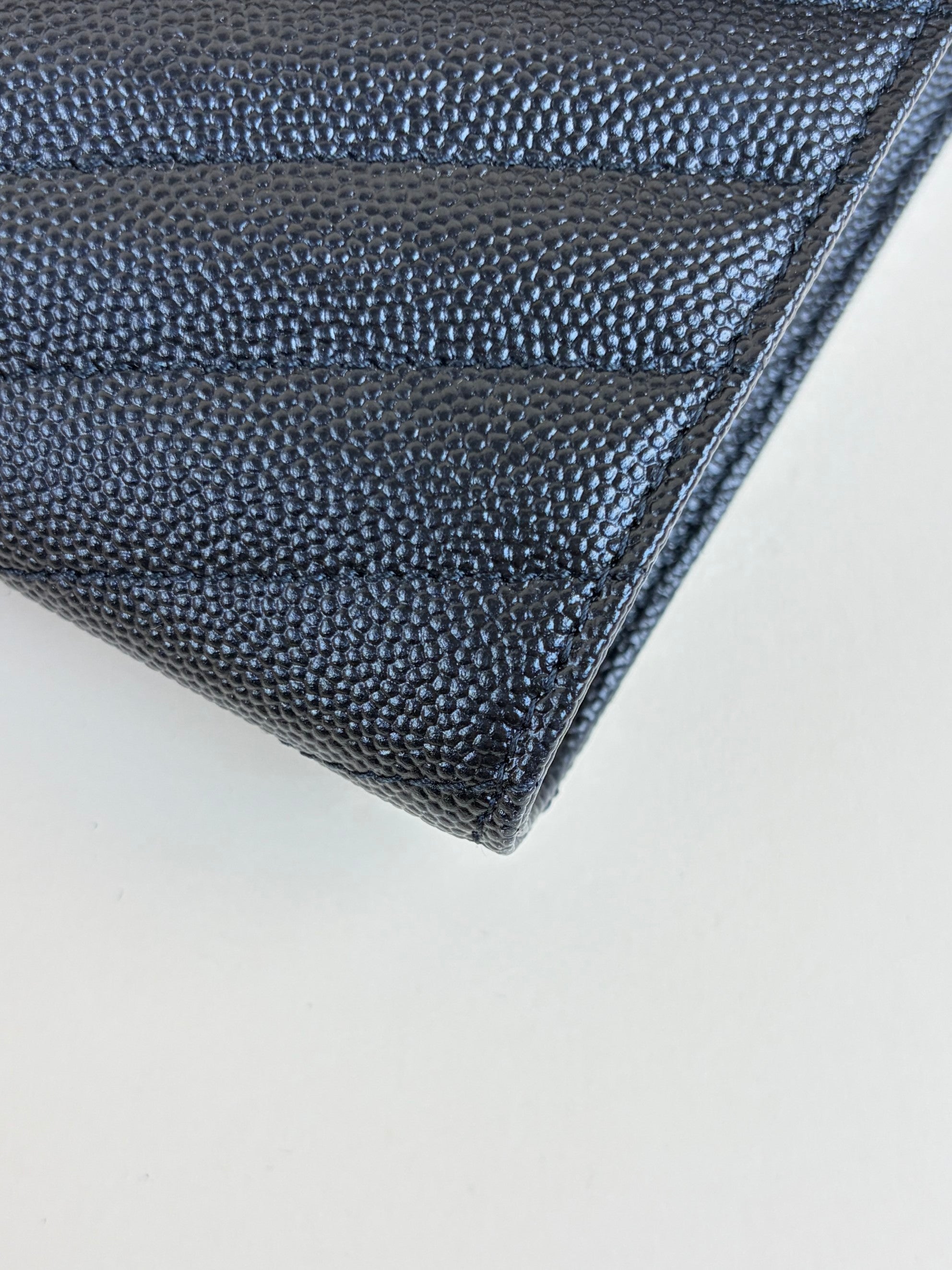 YSL Black Cassandre Matelasse Flap Pouch