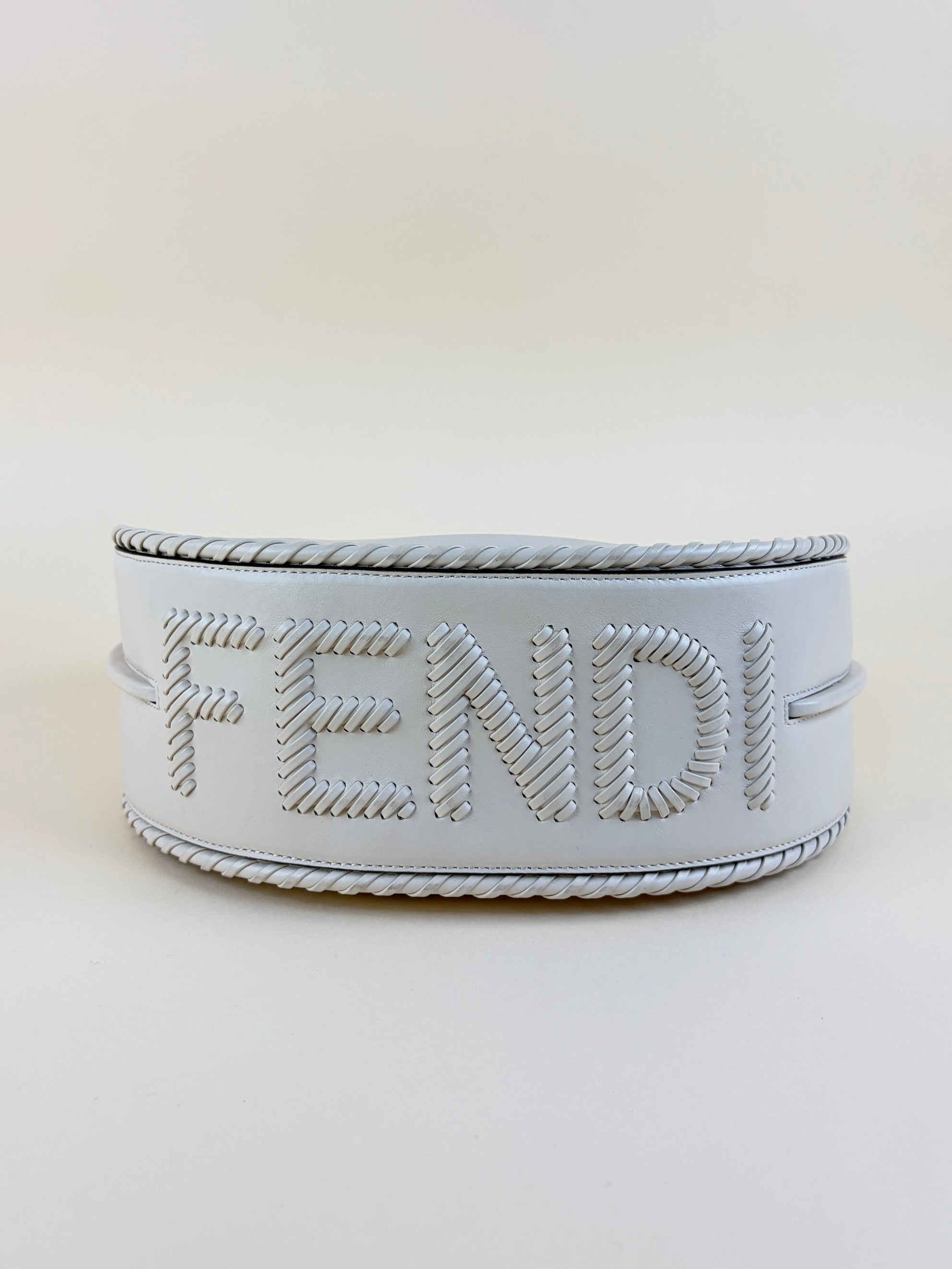 Fendi Beige Vitello Grace Matte Whipstitch Small Fendigraphy Hobo Bag
