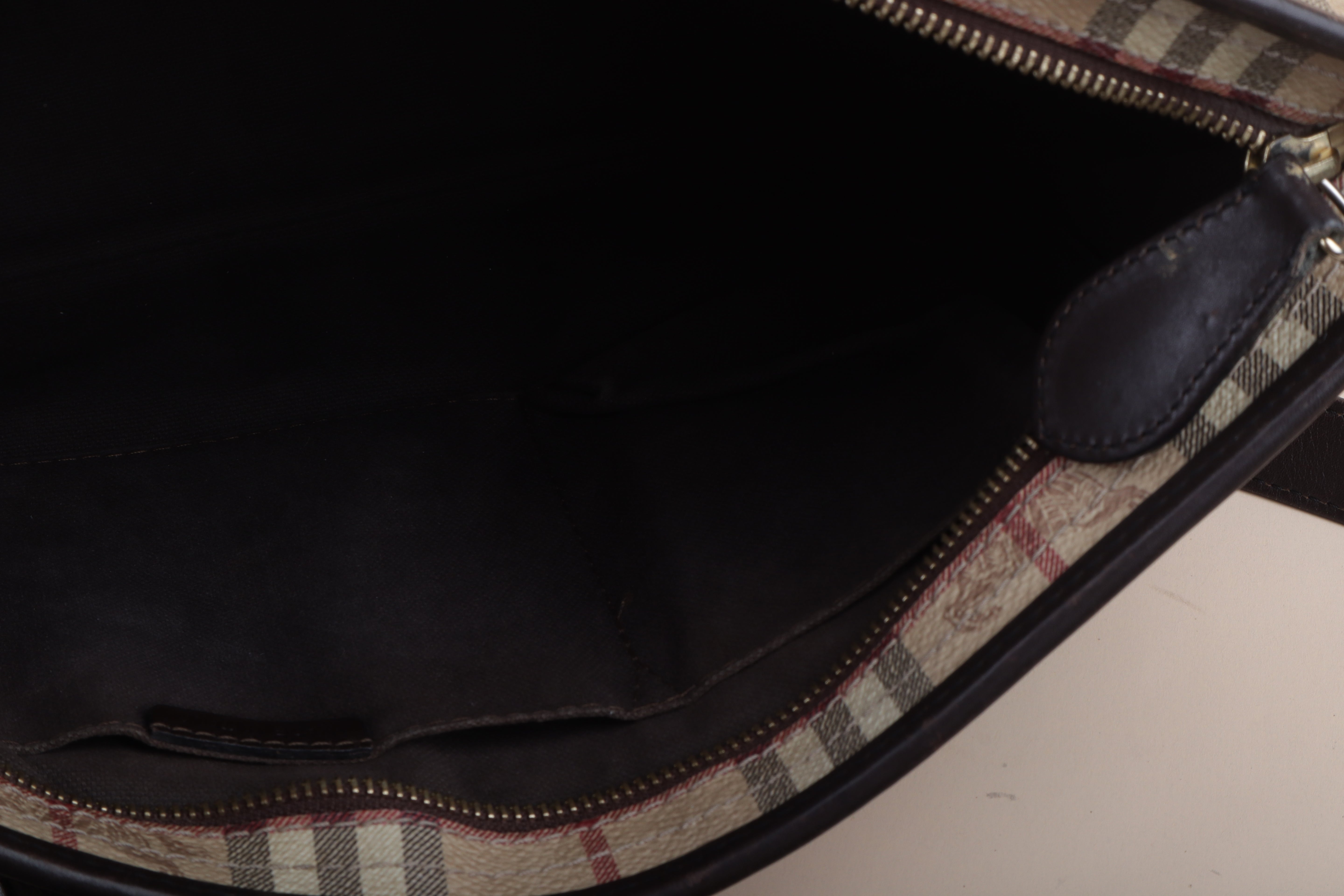 Burberry Bicolor Haymarket Check Regent Tote Medium Shoulder Bag