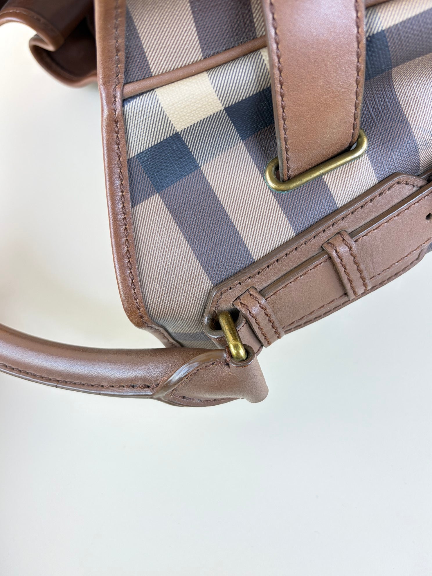 Burberry Brown Smoked Check Trench Belted Medium Walden Hobo Bag
