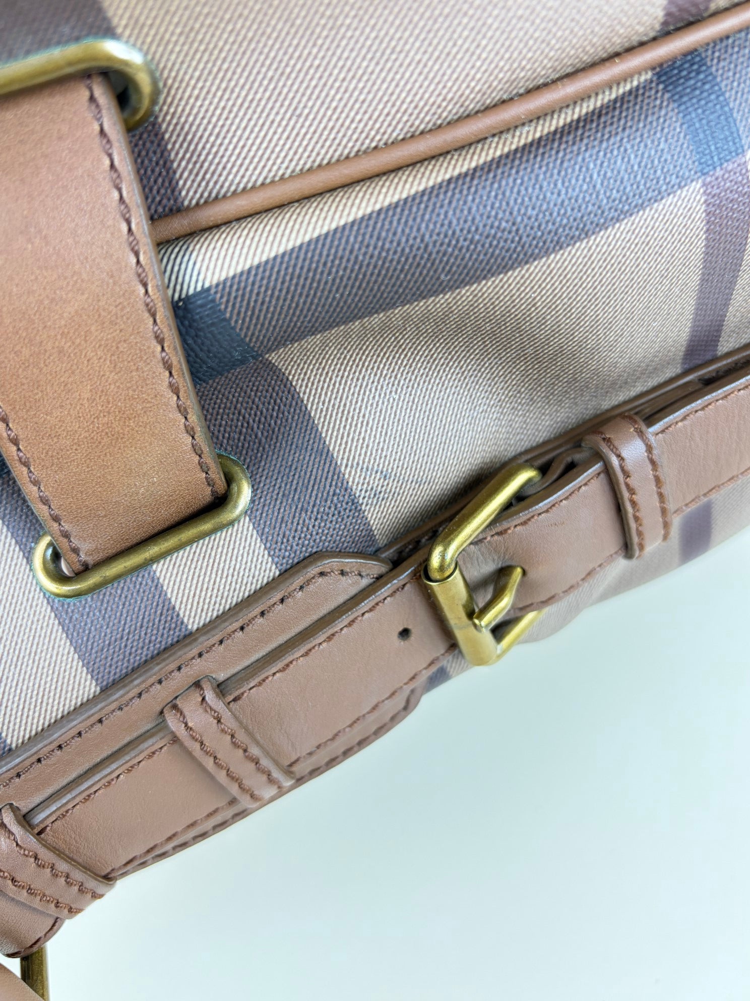 Burberry Brown Smoked Check Trench Belted Medium Walden Hobo Bag