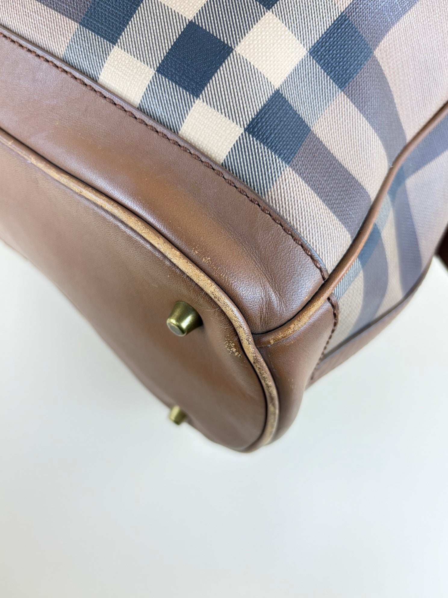Burberry Brown Smoked Check Trench Belted Medium Walden Hobo Bag