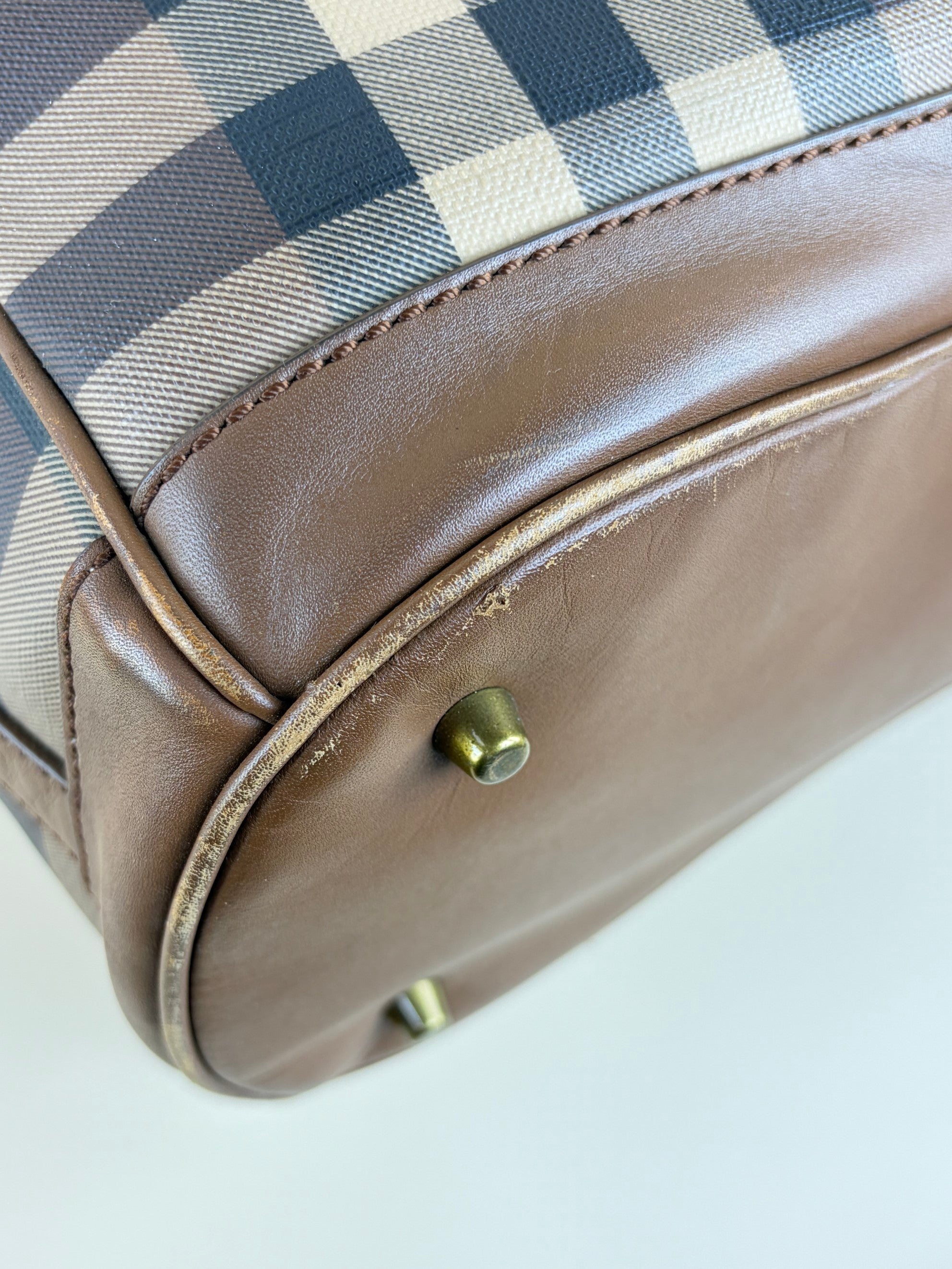 Burberry Brown Smoked Check Trench Belted Medium Walden Hobo Bag