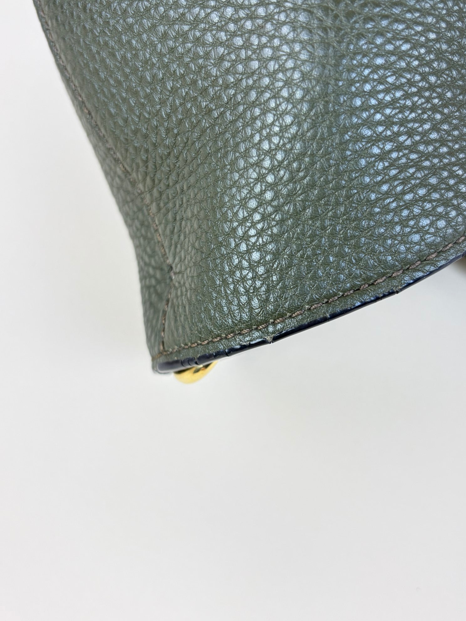 Prada Dark Green Vitello Daino Tote Bag