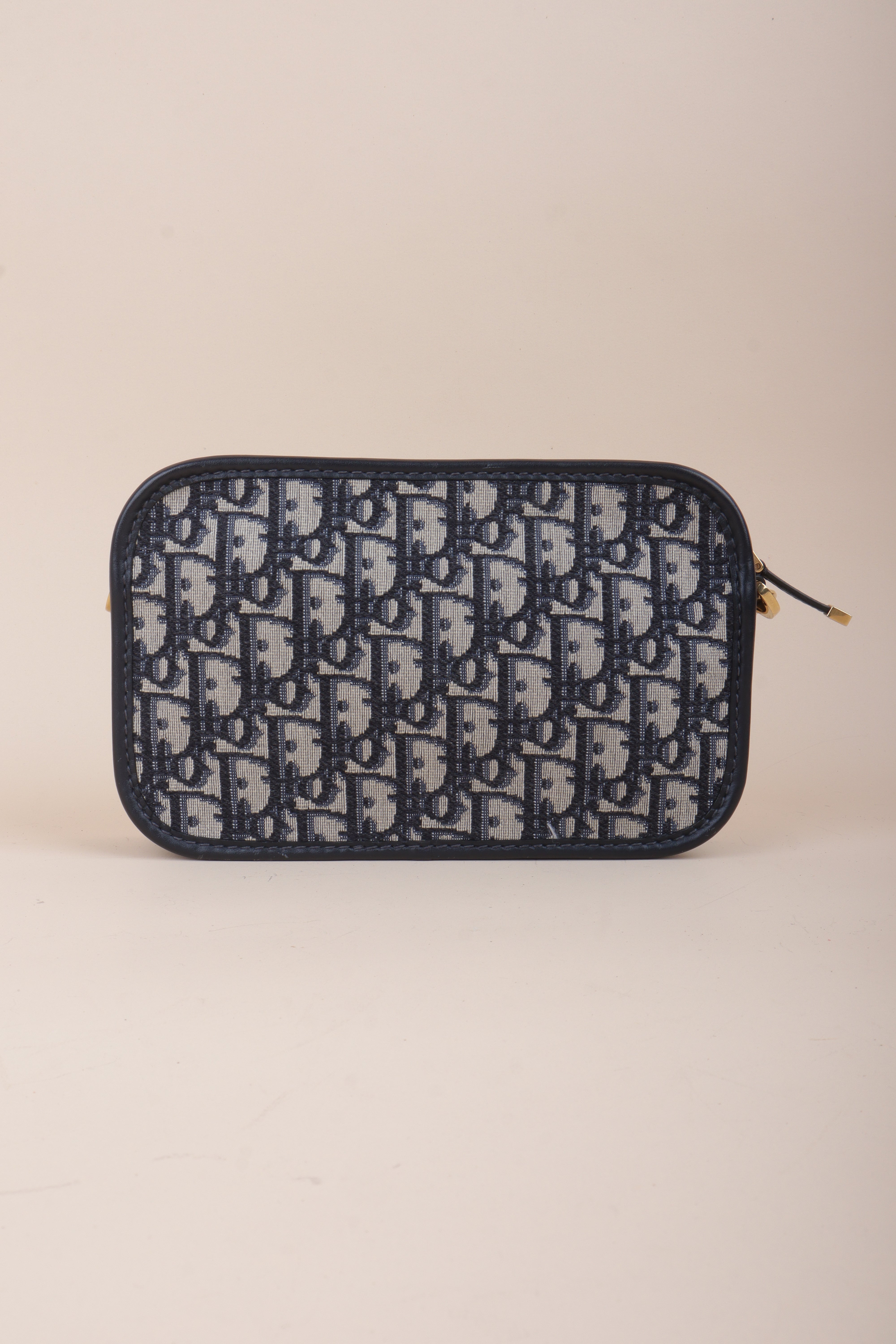 Chrisitan Dior Navy Blue Oblique Diorquake Clutch