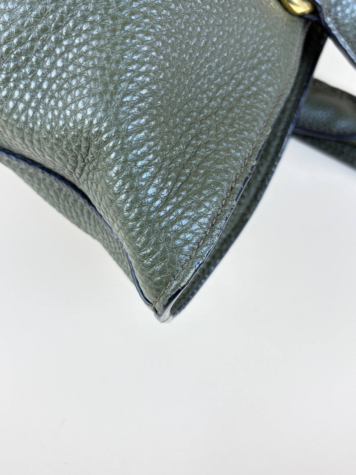 Prada Dark Green Vitello Daino Tote Bag