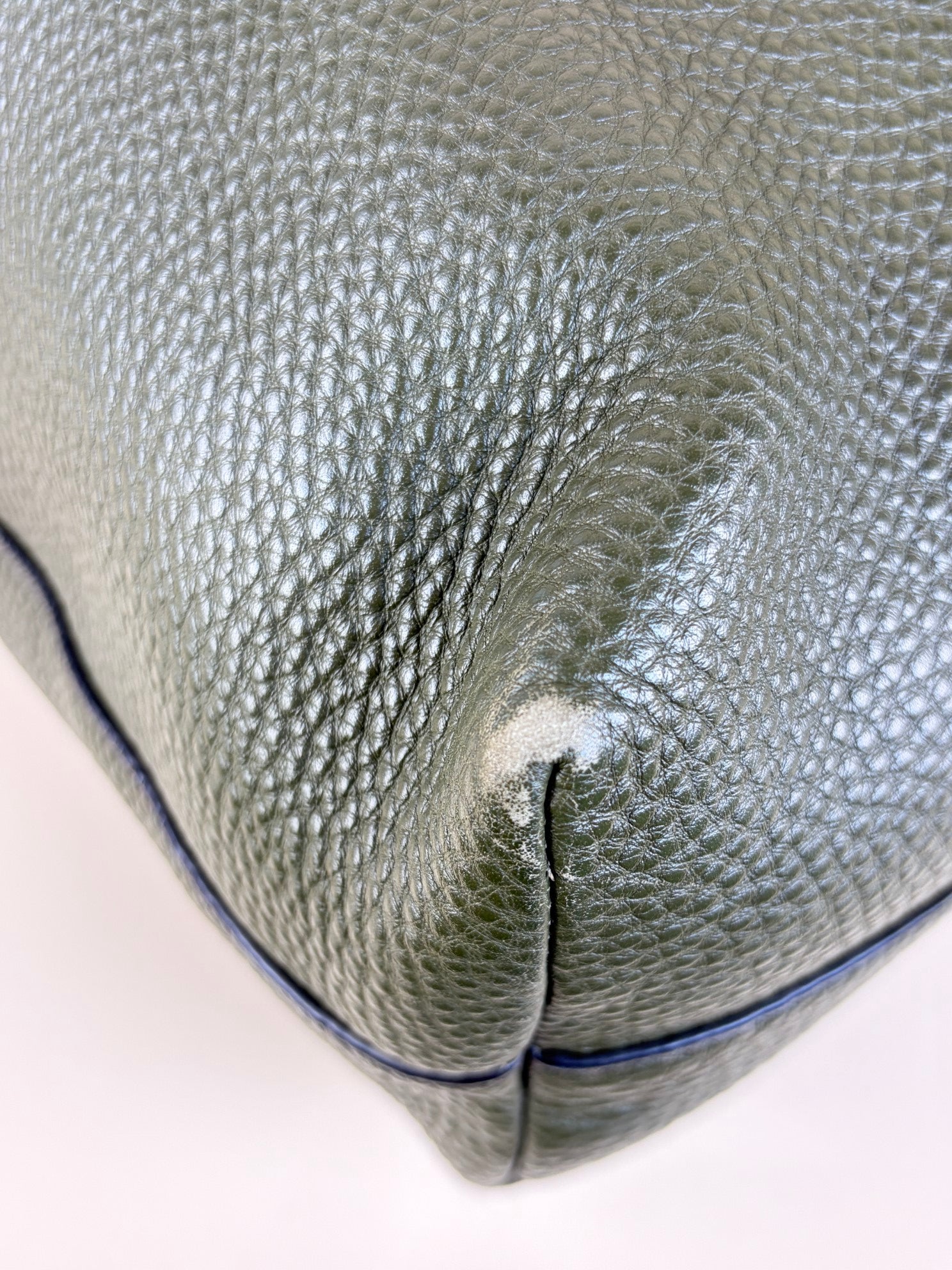 Prada Dark Green Vitello Daino Tote Bag