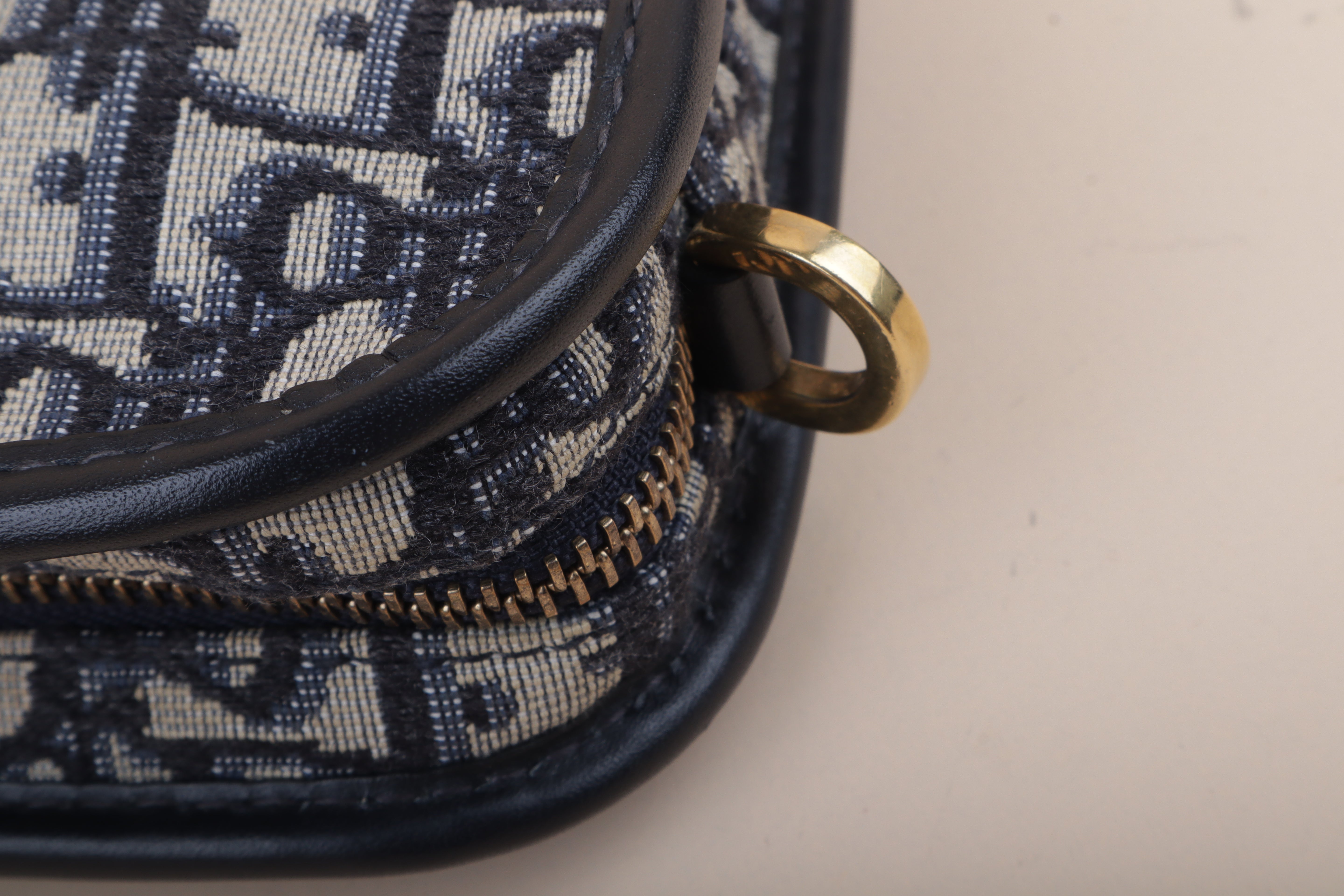 Chrisitan Dior Navy Blue Oblique Diorquake Clutch