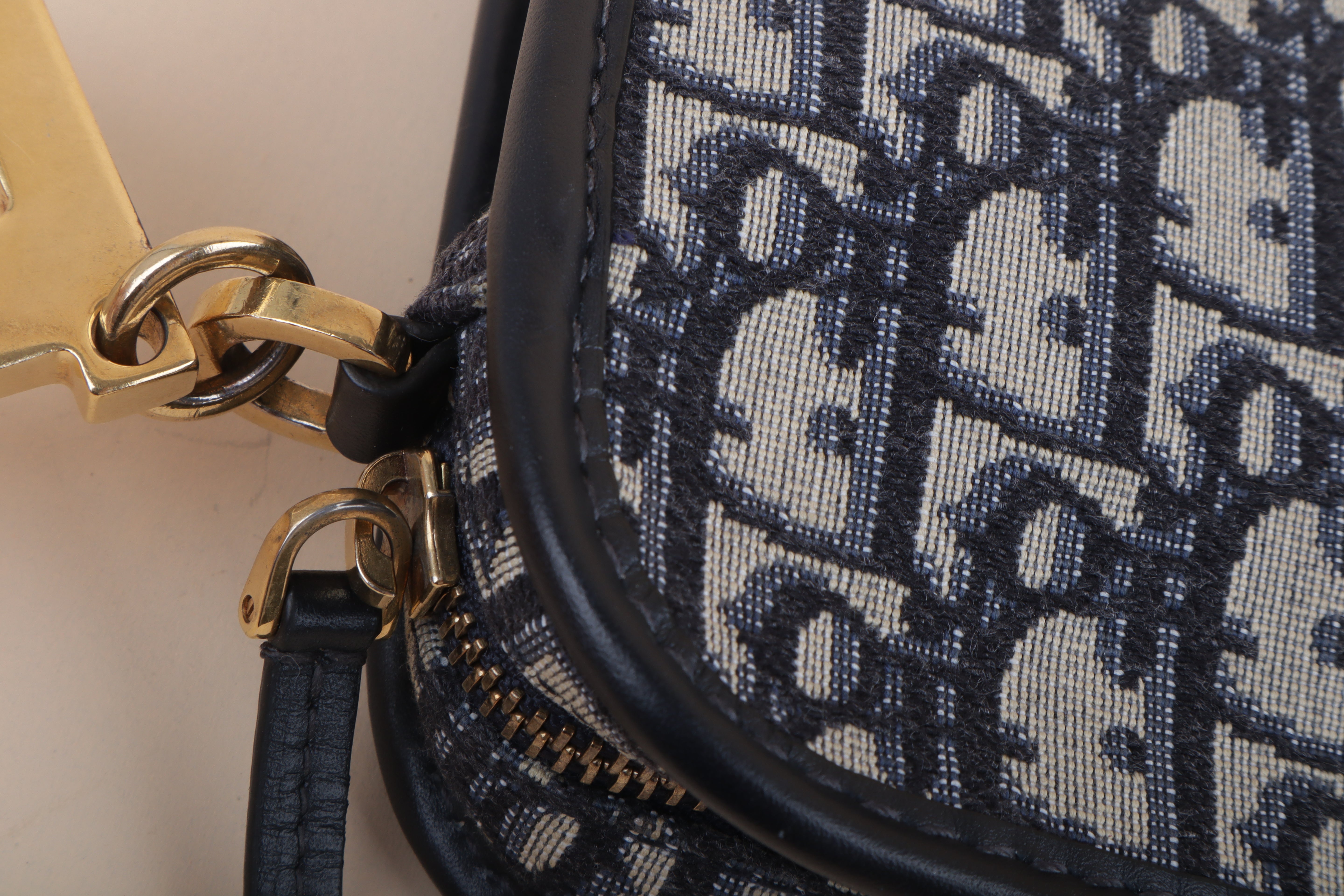 Chrisitan Dior Navy Blue Oblique Diorquake Clutch