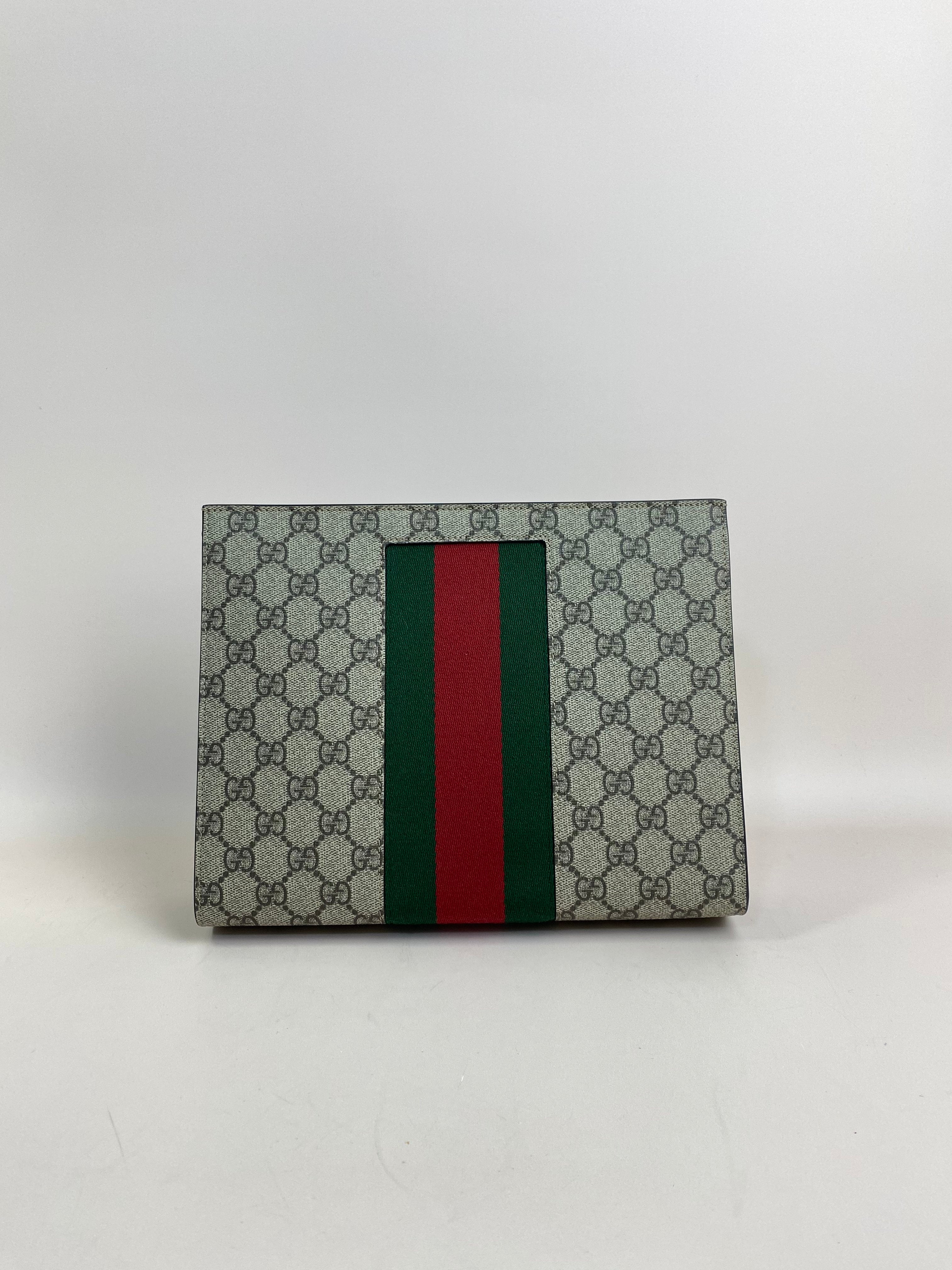 Gucci Ebony Monogram Selleria Web New Cosmetics Pouch
